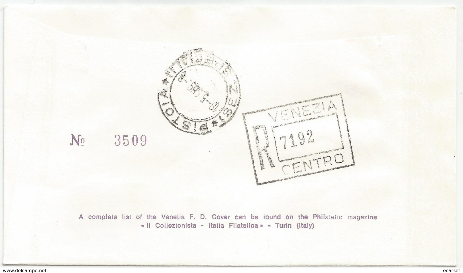 RAGIONERIA GENERALE DELLO STATO - 1969 - FDC VENETIA 285/it - ANNULLO VENEZIA - VIAGGIATA PER RACCOMANDATA - FDC