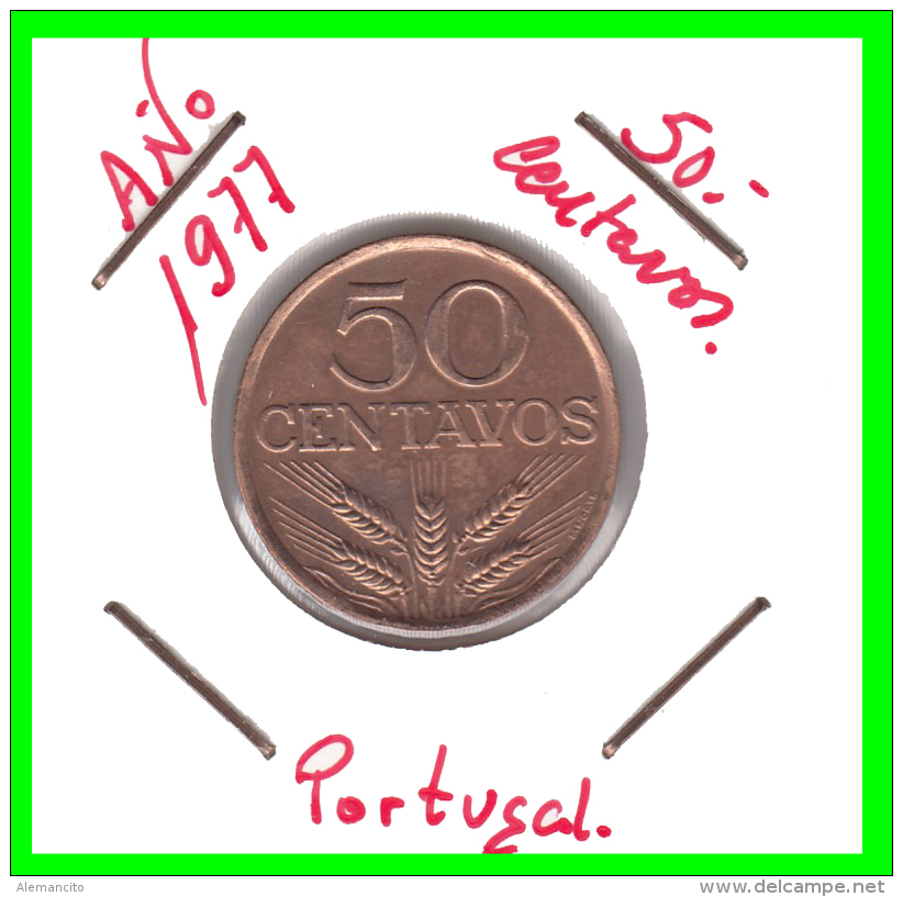 PORTUGAL  MONEDA DE 50 CENTAVOS  AÑO 1977 - Portugal