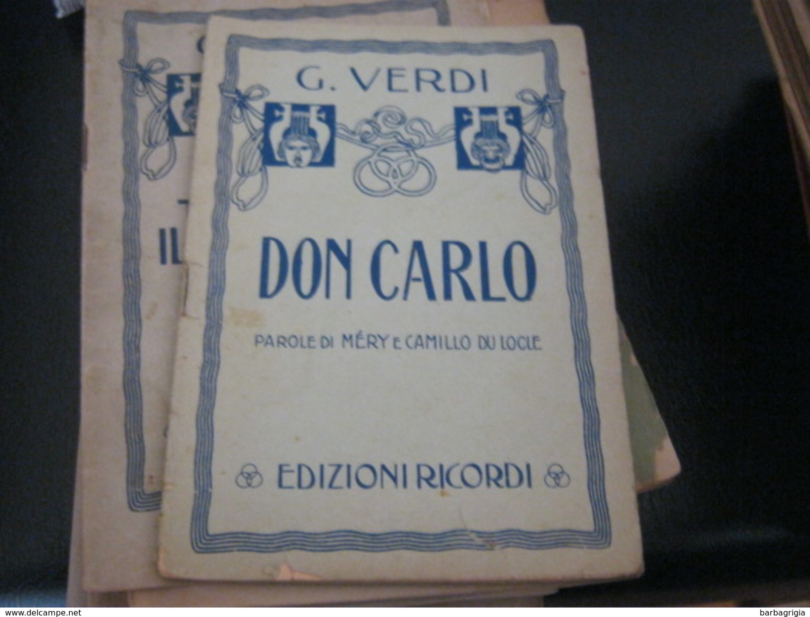 LIBRETTO"DON CARLO" G.VERDI  -EDIZIONI RICORDI - Spartiti