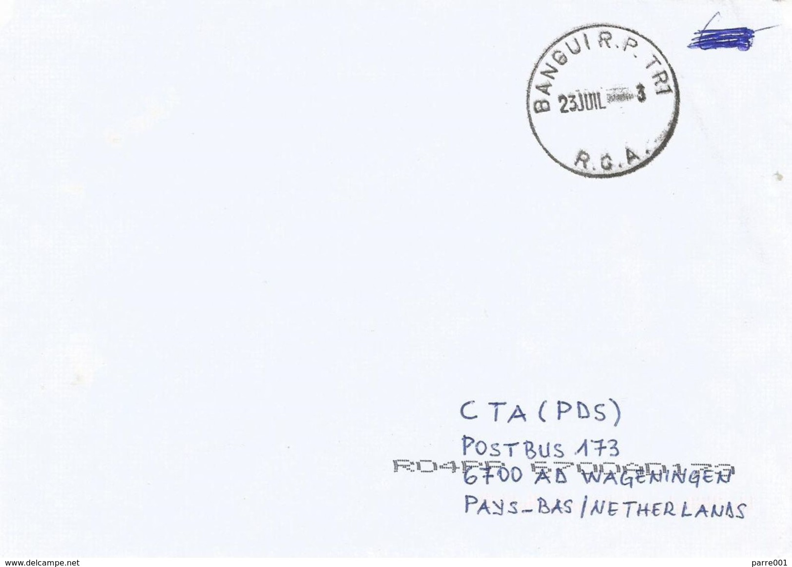 Centrafrique RCA CAR 2003 Bangui Unfranked Cover - Centraal-Afrikaanse Republiek