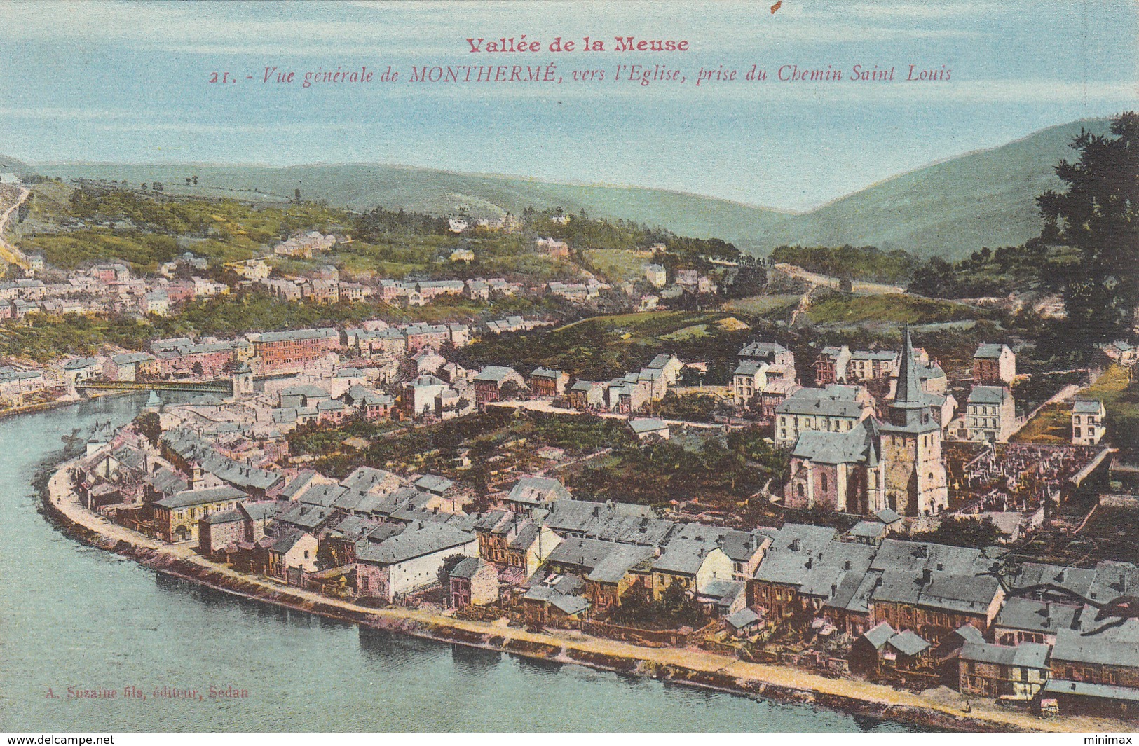 Vue Générale De Lonthermé, Vers L'Eglise, Prise Du Chemin Saint-Louis - Couleur - Montherme