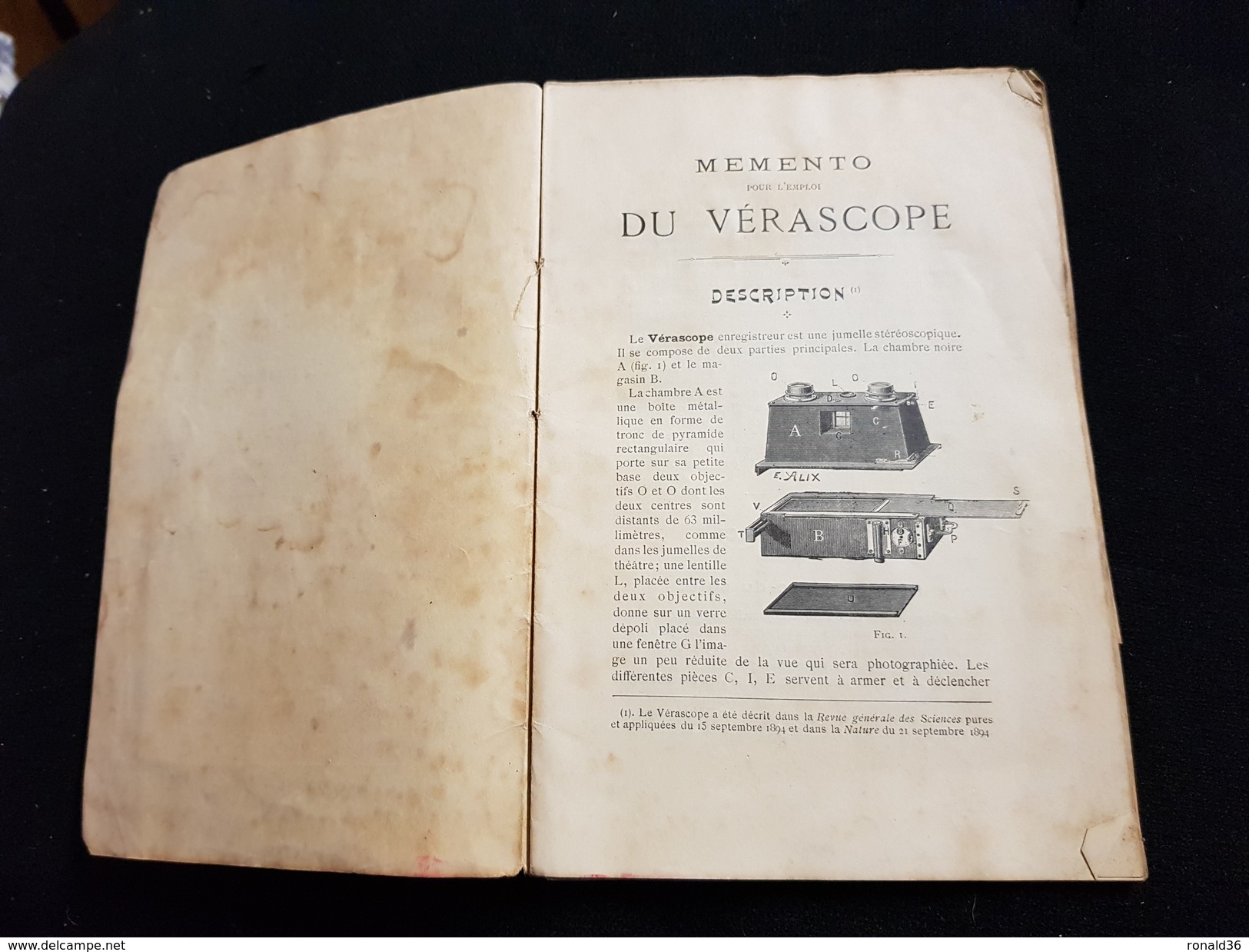 LE VERASCOPE Jules RICHARD 8 Impasse Fessart PARIS Homéoscope Stéréoscope Lampe Lanterne Enregistreur Illustration - Photographie