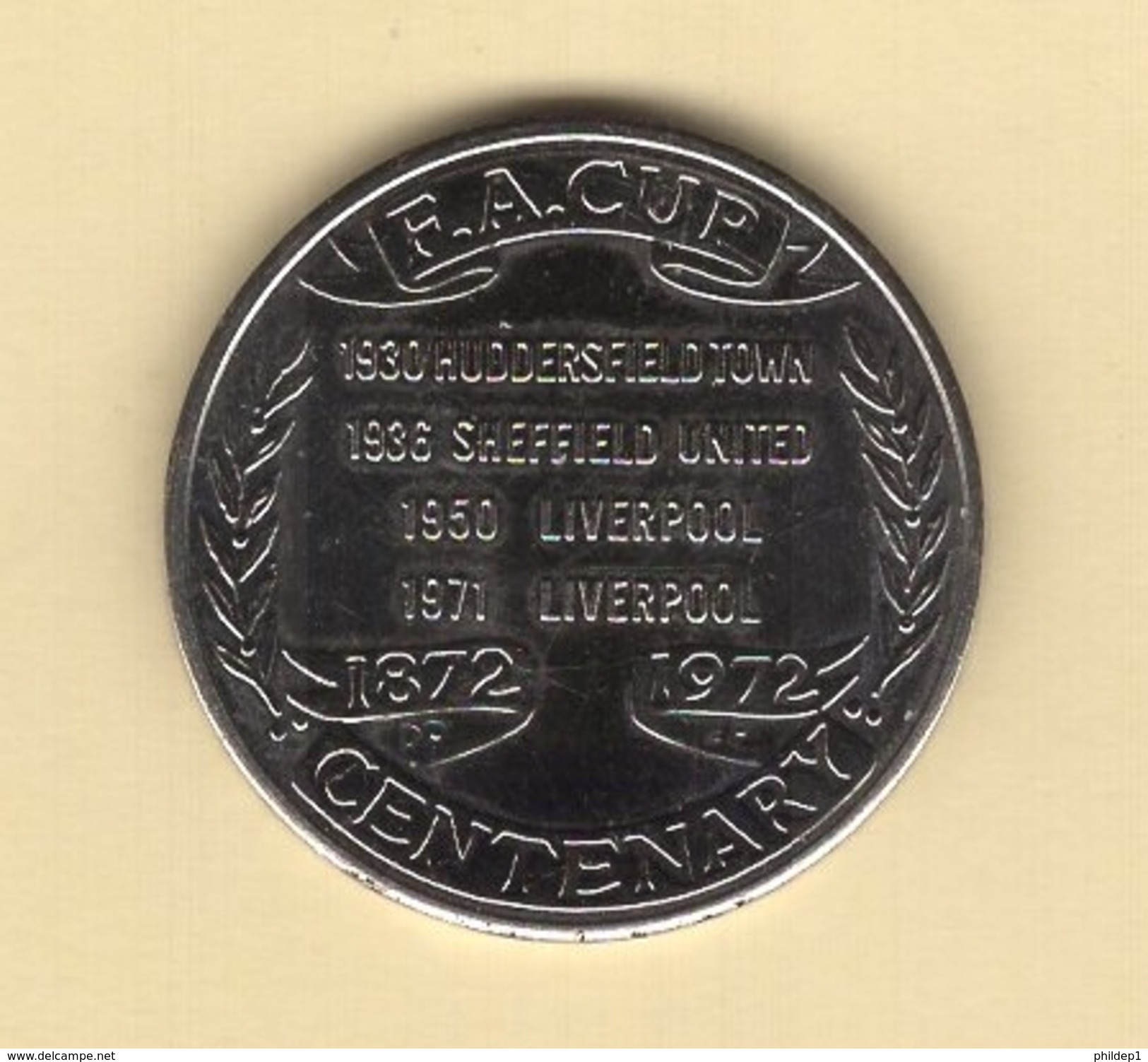 Jeton G.B. Arsenal "Victoria ConcordiaCrescit" F.A. CUP 1872-1972 - Autres & Non Classés