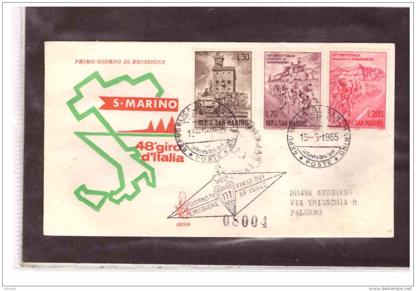 FDC4126   -   SAN MARINO  15.5.65   /      48°  GIRO D'ITALIA - Ciclismo