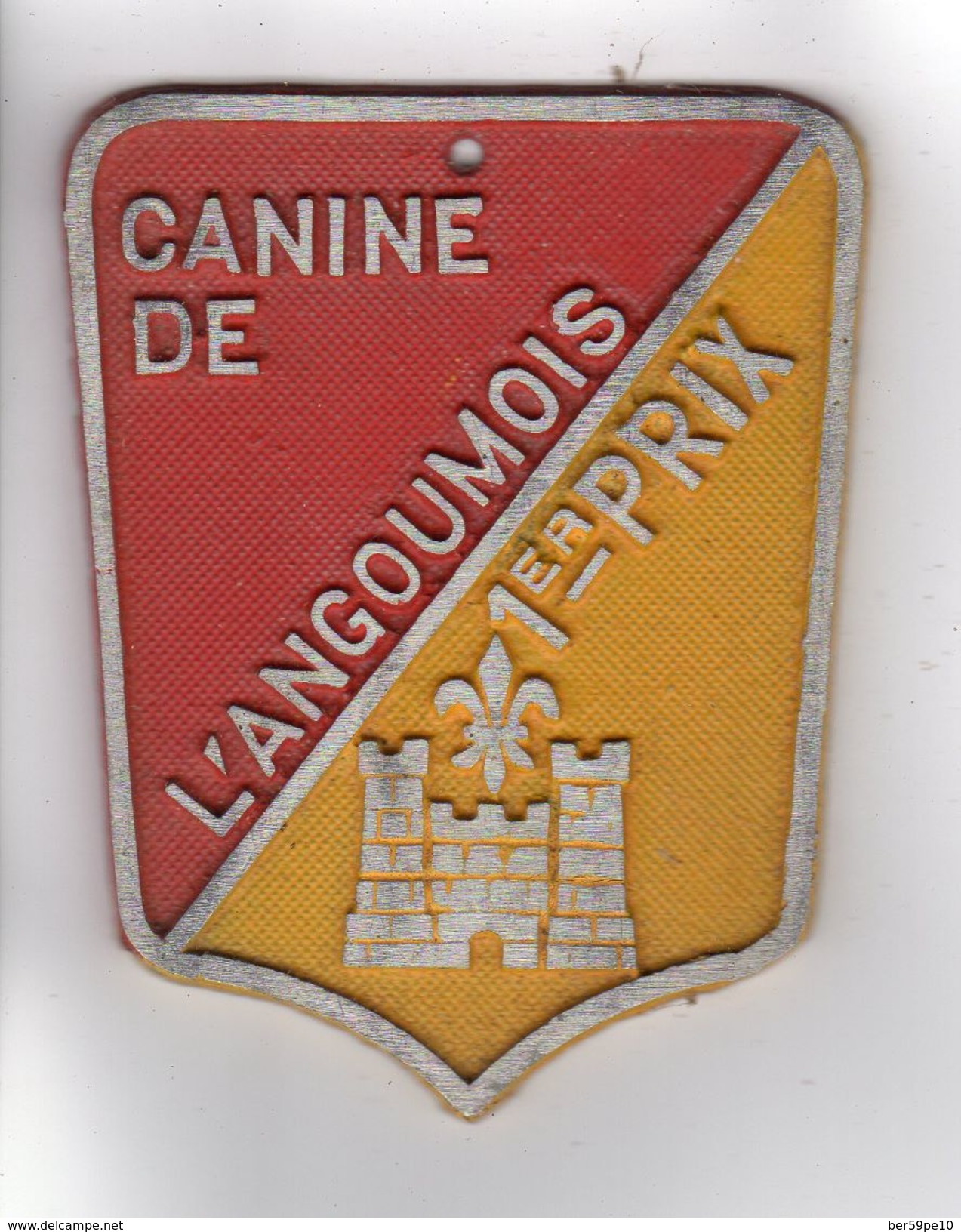 PLAQUE DE CONCOURS CANIN  CANINE DE L'ANGOUMOIS 1er PRIX - Autres & Non Classés