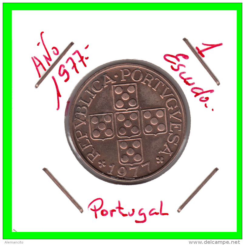 PORTUGAL  MONEDA DE  1 ESCUDO    AÑO 1977 - Portogallo