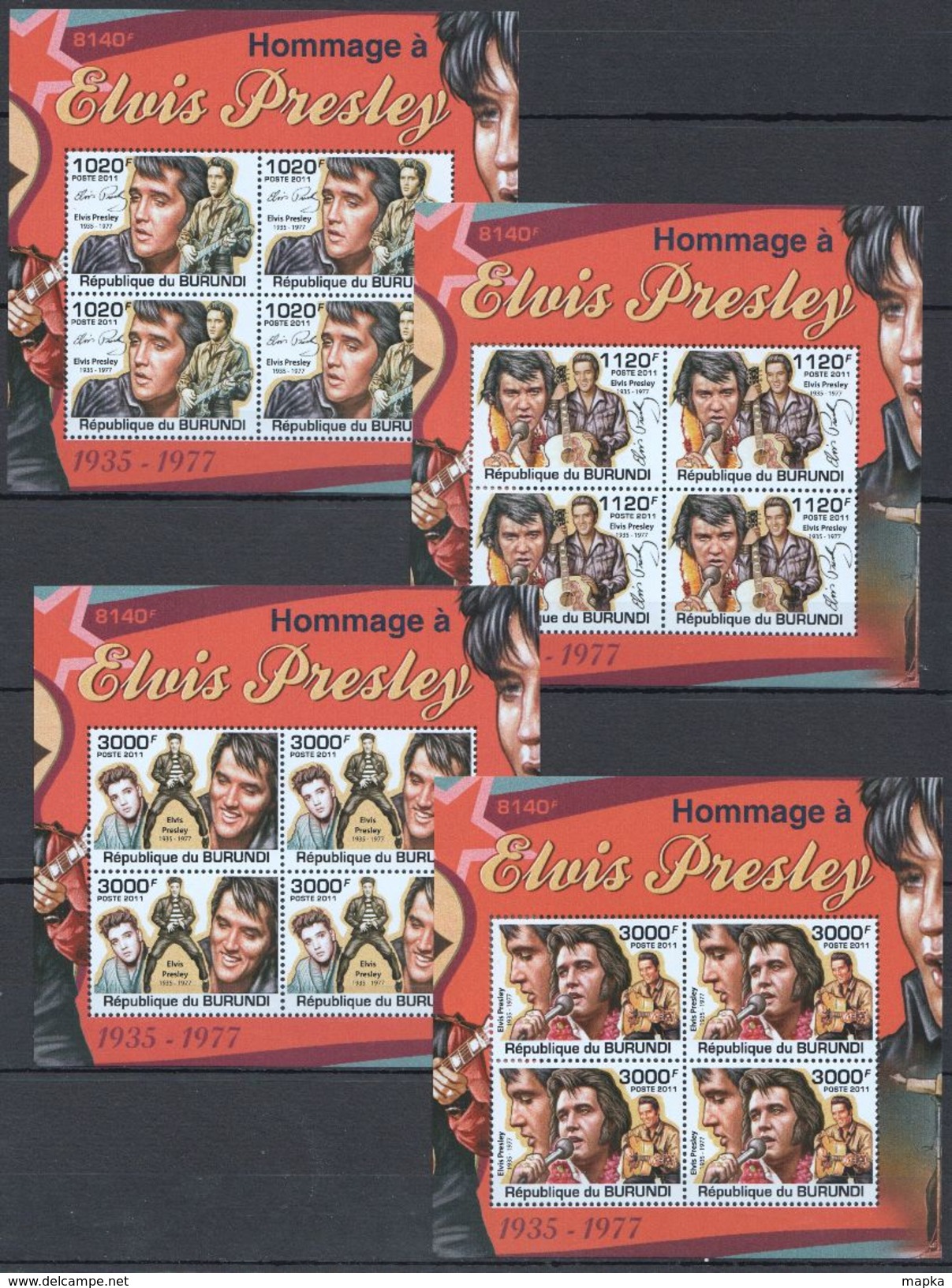 J501 2011 BURUNDI MUSIC HOMMAGE A ELVIS PRESLEY !!! 4KB MNH - Elvis Presley