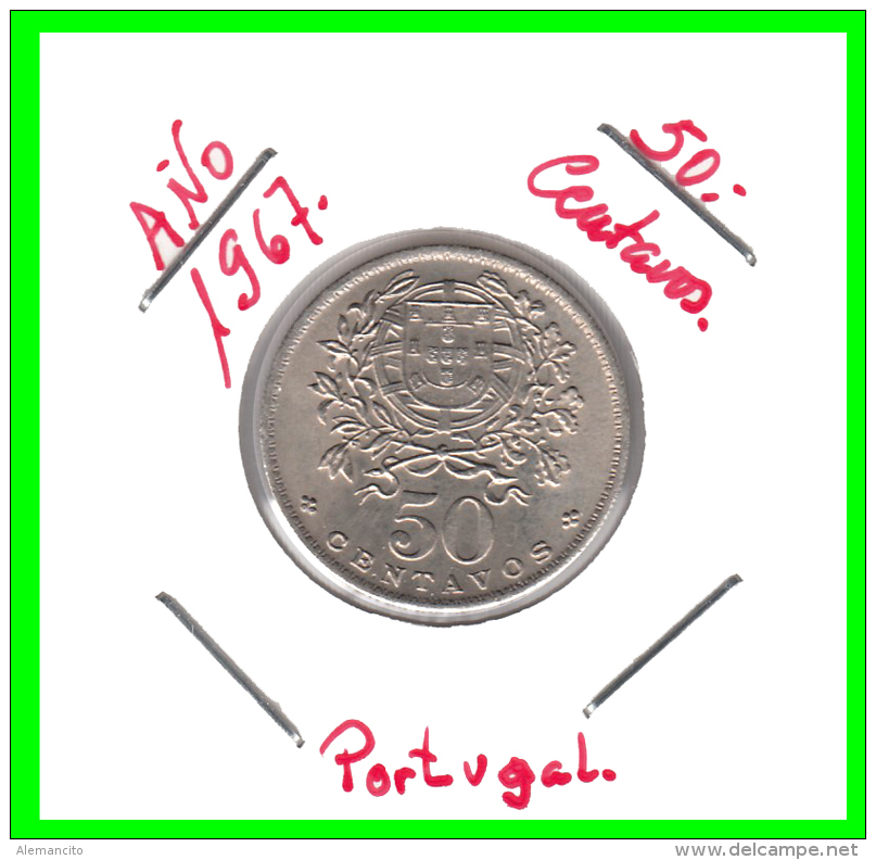 PORTUGAL  MONEDA DE  50 CENTIMOS    AÑO 1967-Copper-Nickel, 23 Mm - Portugal