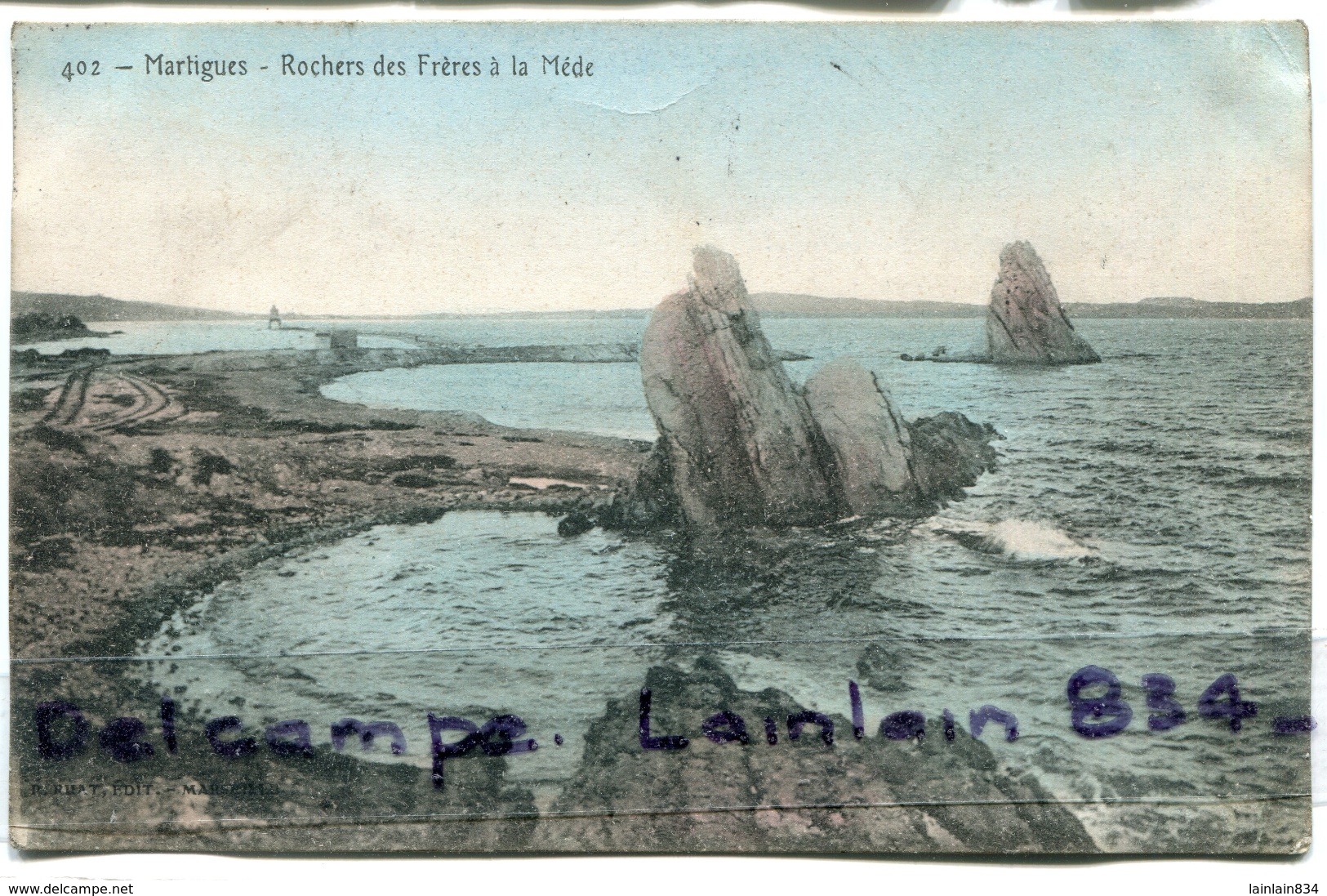 - 402 - MARTIGUES - ( B. Du R. ), Roche Des Frères à La Mado, écrite, 1910, BE, Scans. - Martigues