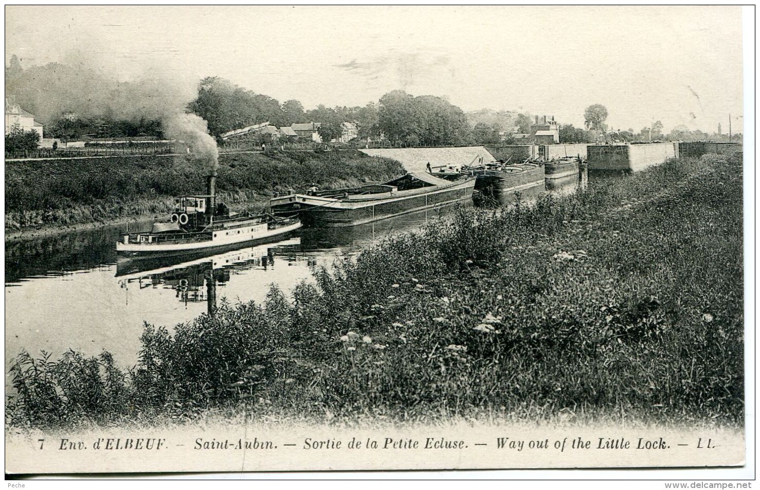 N°56953 -cpa Saint Aubin -remorqueur- Sortie De La Petite écluse- - Tugboats