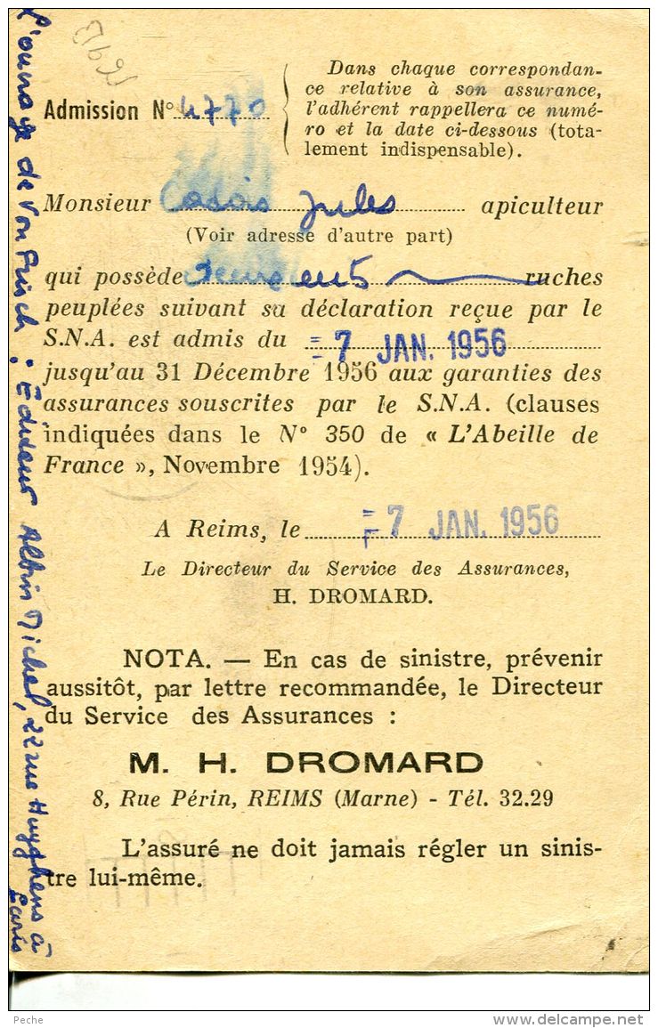 N°56962 -carte Syndicat National D'apiculture à Reims - Autres & Non Classés