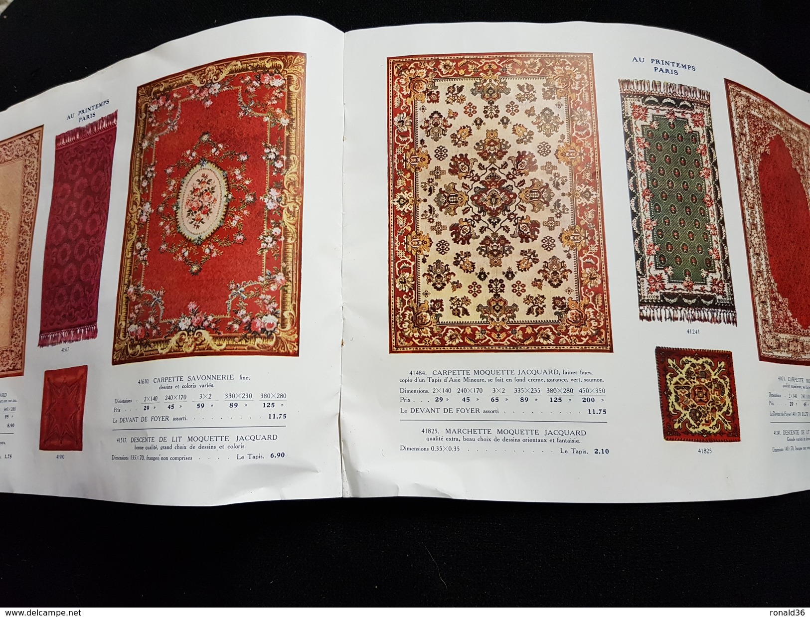 Catalogue GRANDS MAGASINS DU PRINTEMPS PARIS Tapis D'Orient Francais Fleurs Carpette Moquette Linoléum - Home Decoration