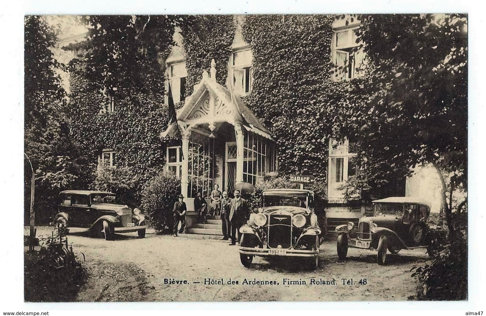 Bièvre - Hôtel Des Ardennes, Firmin Roland Animée - 3 Superbes OLDTIMER - Circulé Vers Dijon France 19-04-1936 - Bievre
