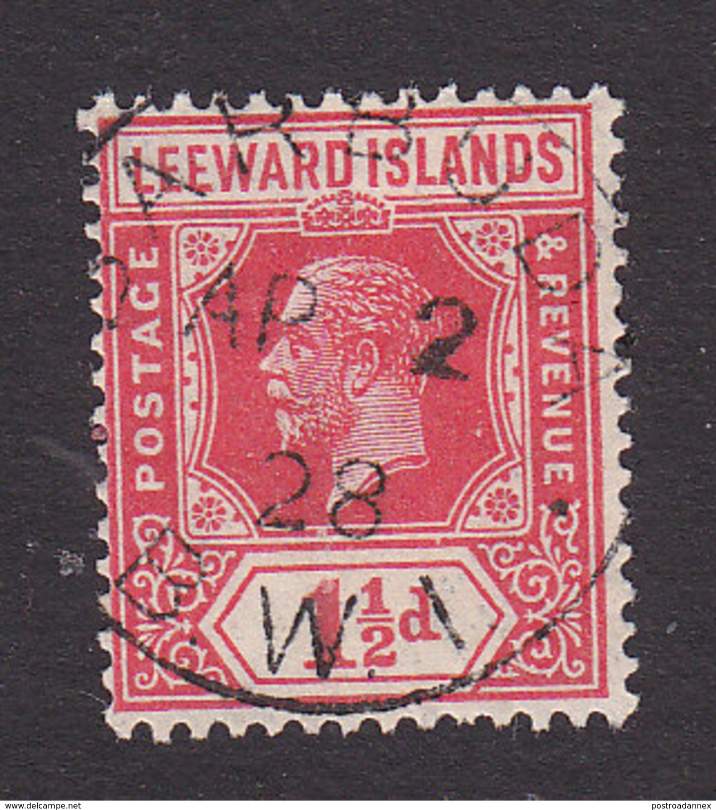 Leeward Island, Scott #65, Used, King George V, Issued 1921 - Leeward  Islands