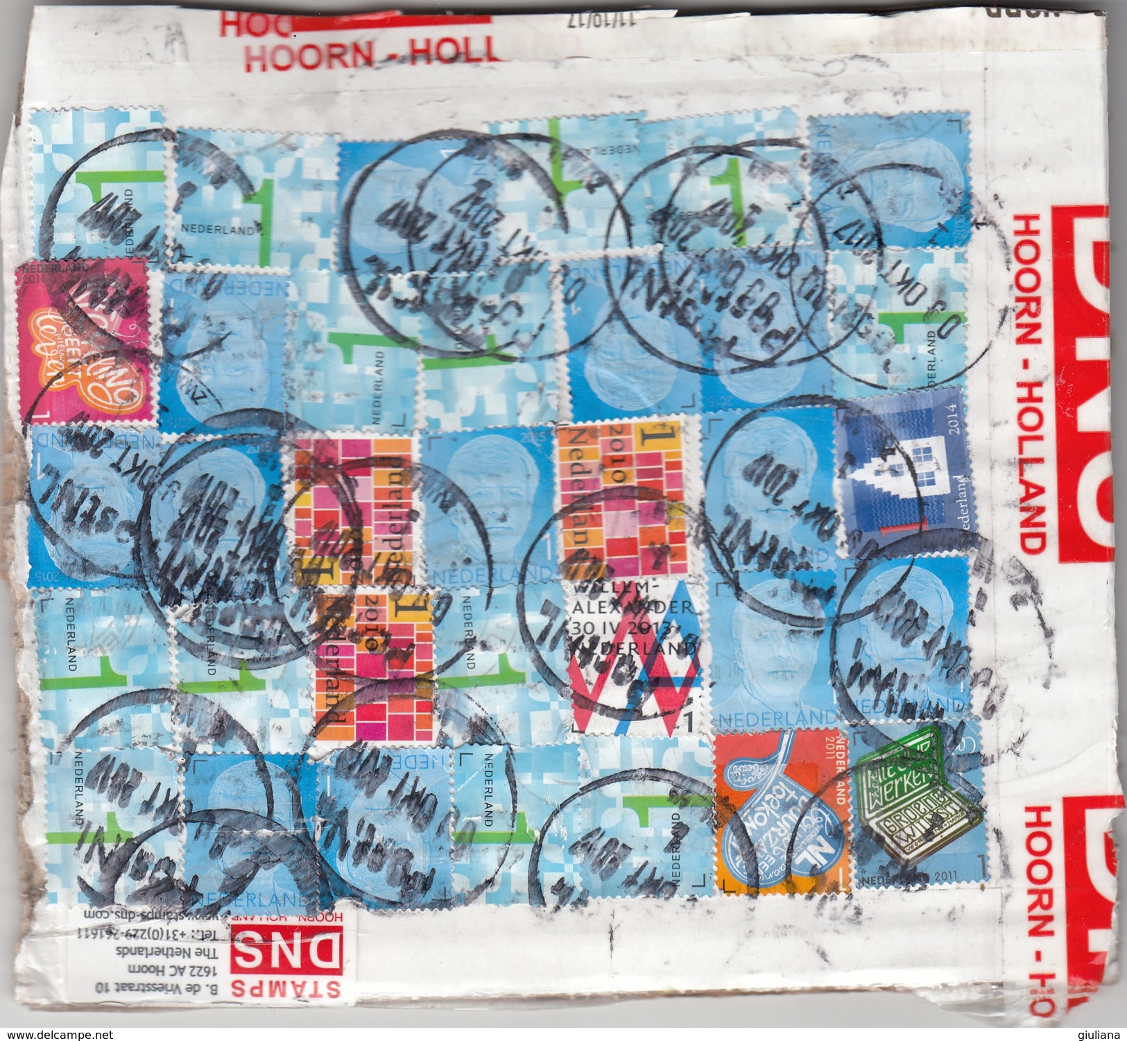 Olanda 2017 - Grosso Frammento 3/10/2017 Affrancato Con 34 Stamps - Storia Postale