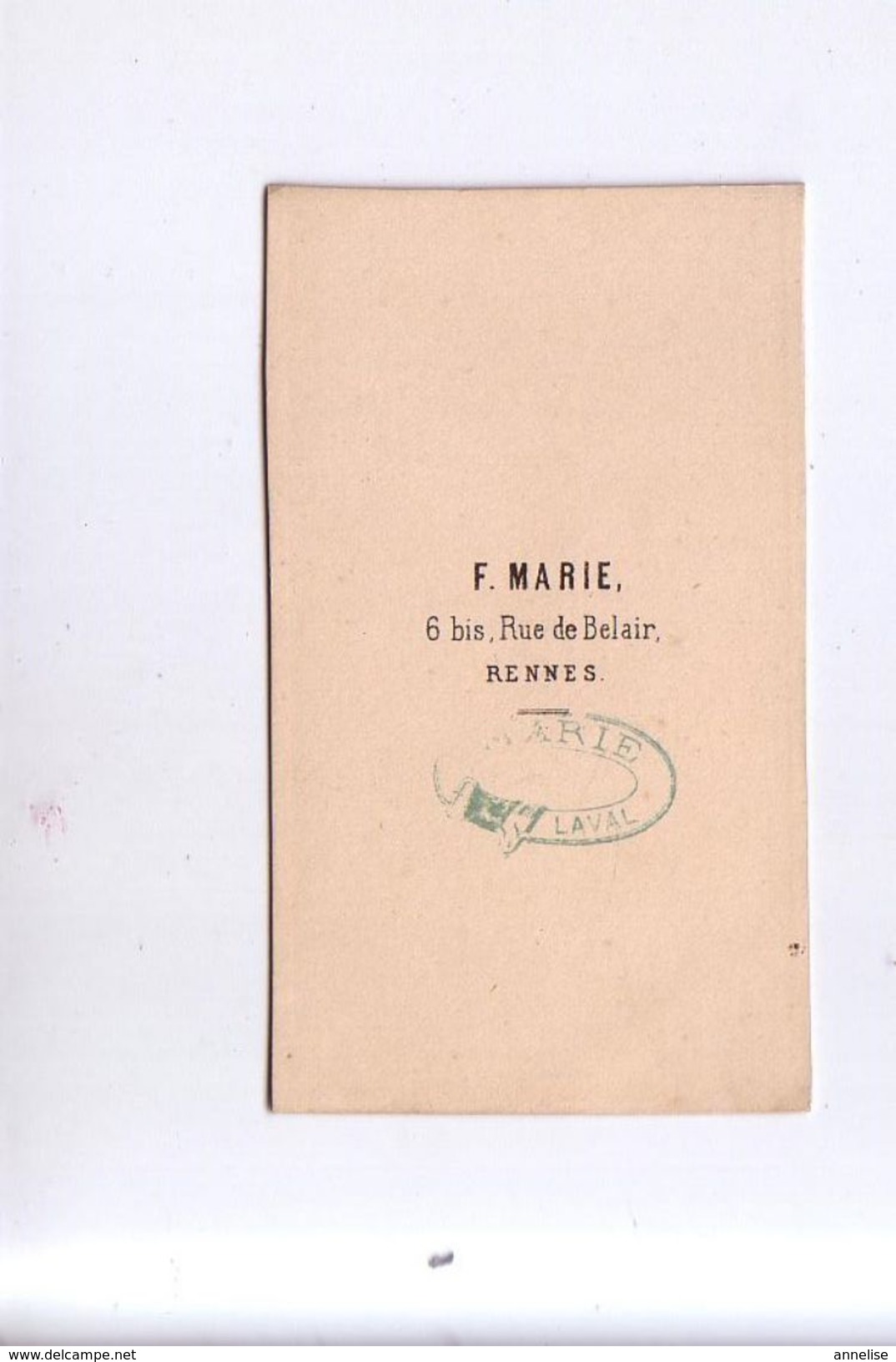 CDV Jeune Homme Photographe F Marie 35 Rennes 1871 - Anciennes (Av. 1900)