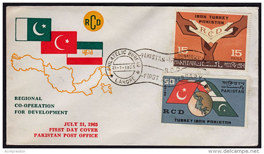 A5335 PAKISTAN 1965, SG 224-5 1st Anniv Regional Development Co-operation, FDC - Pakistan