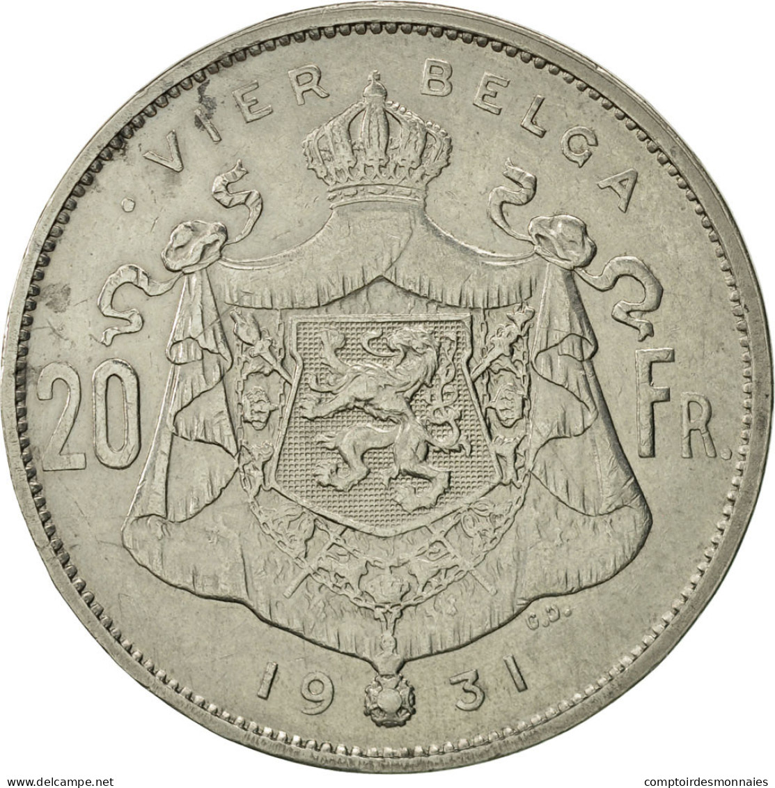 Monnaie, Belgique, 20 Francs, 20 Frank, 1931, TTB+, Nickel, KM:102 - 20 Francs & 4 Belgas