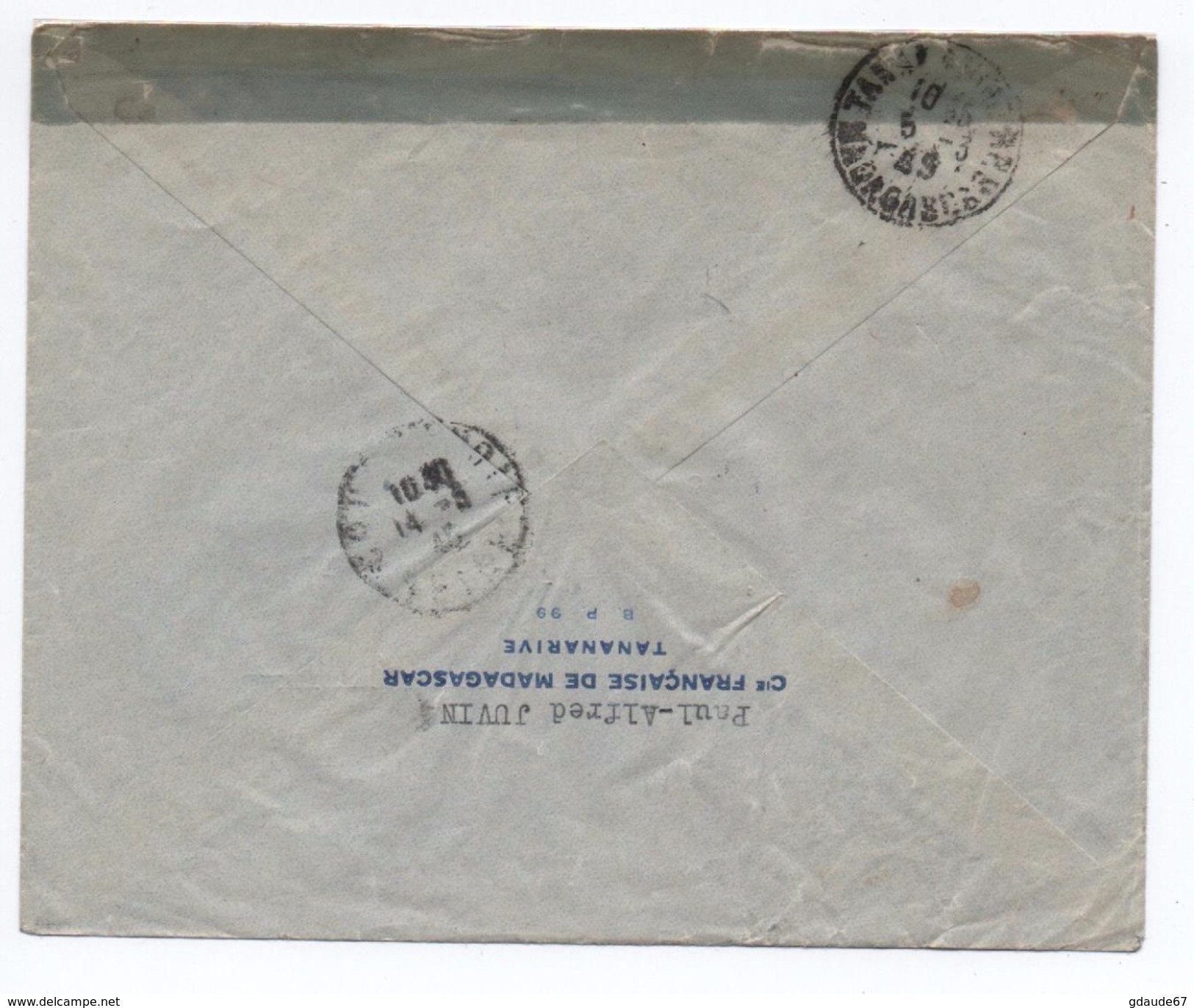 1945 - ENVELOPPE RECOMMANDE Avec TIMBRES FRANCE LIBRE De TANANARIVE (MADAGASCAR) -> TAXE - Covers & Documents