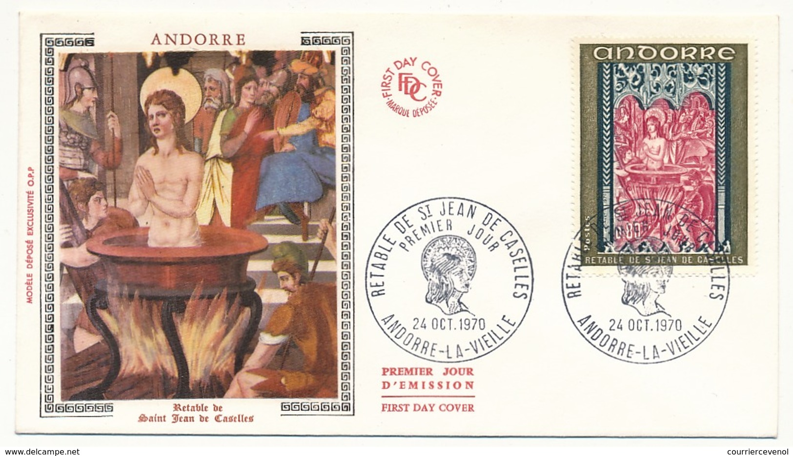 ANDORRE - 3 Enveloppes FDC =>  Retable De St Jean De Caselles - 1970 - FDC