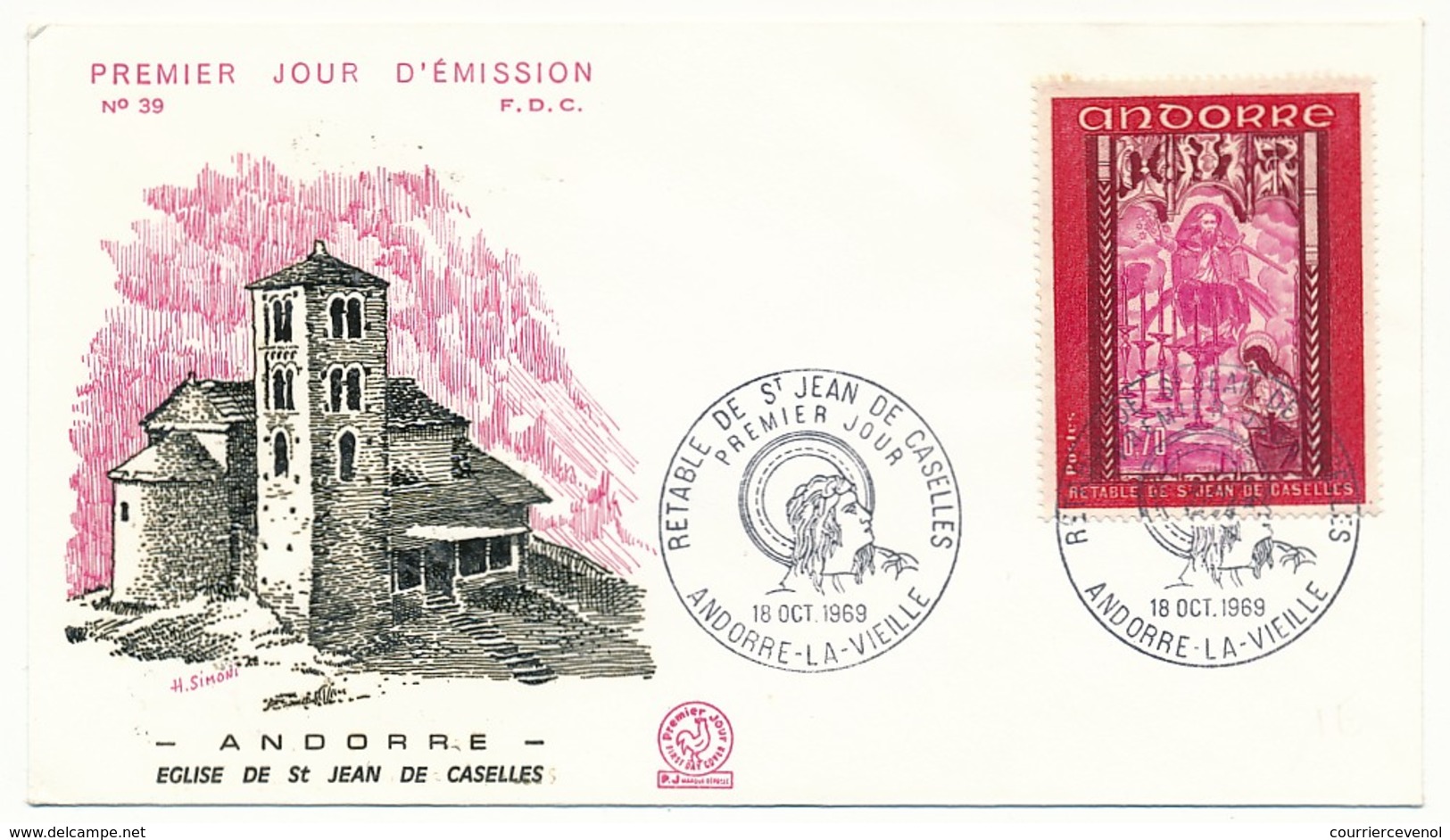 ANDORRE - 3 Enveloppes FDC =>  Retable De St Jean De Caselles - 1969 - FDC