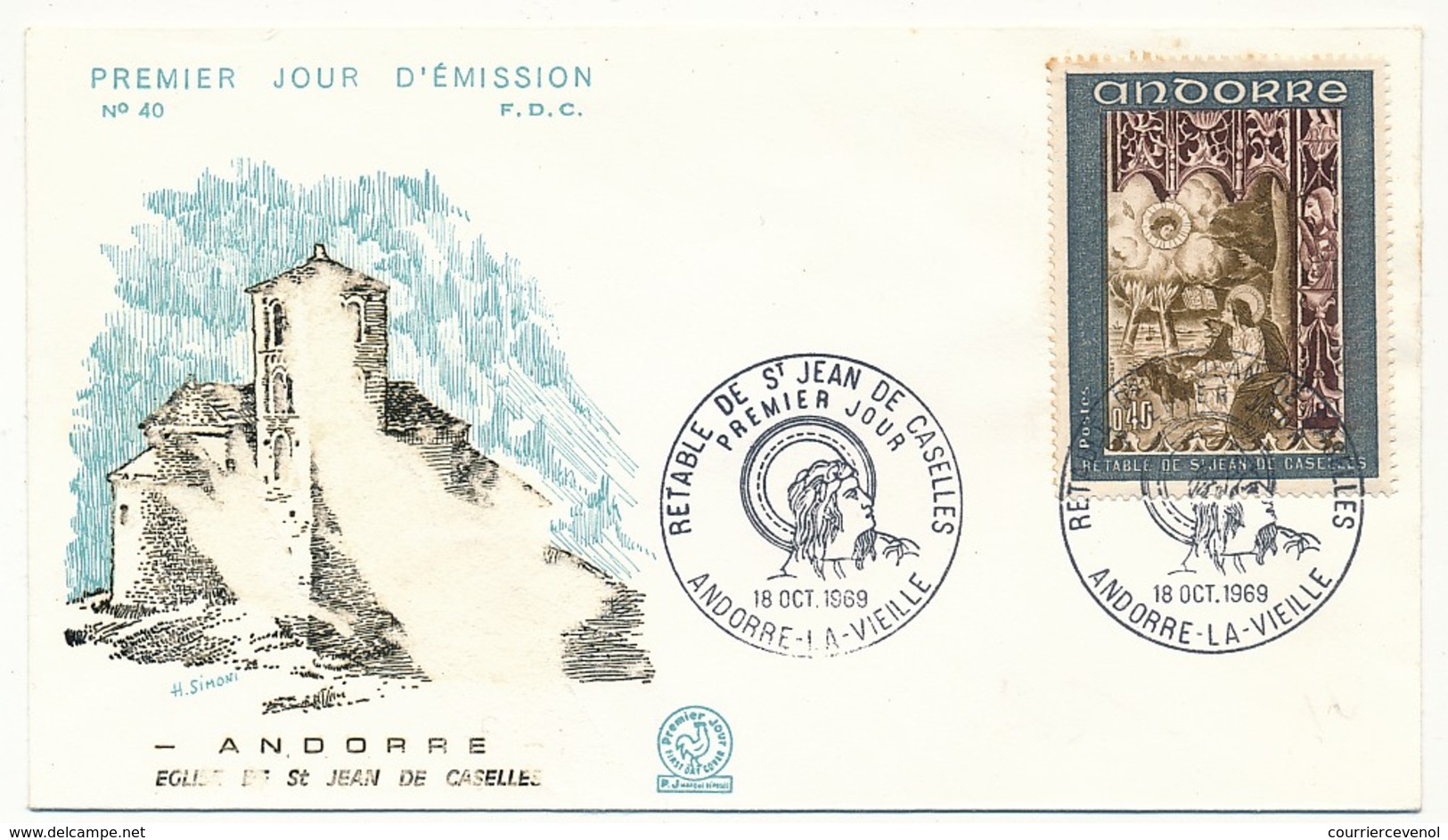 ANDORRE - 3 Enveloppes FDC =>  Retable De St Jean De Caselles - 1969 - FDC