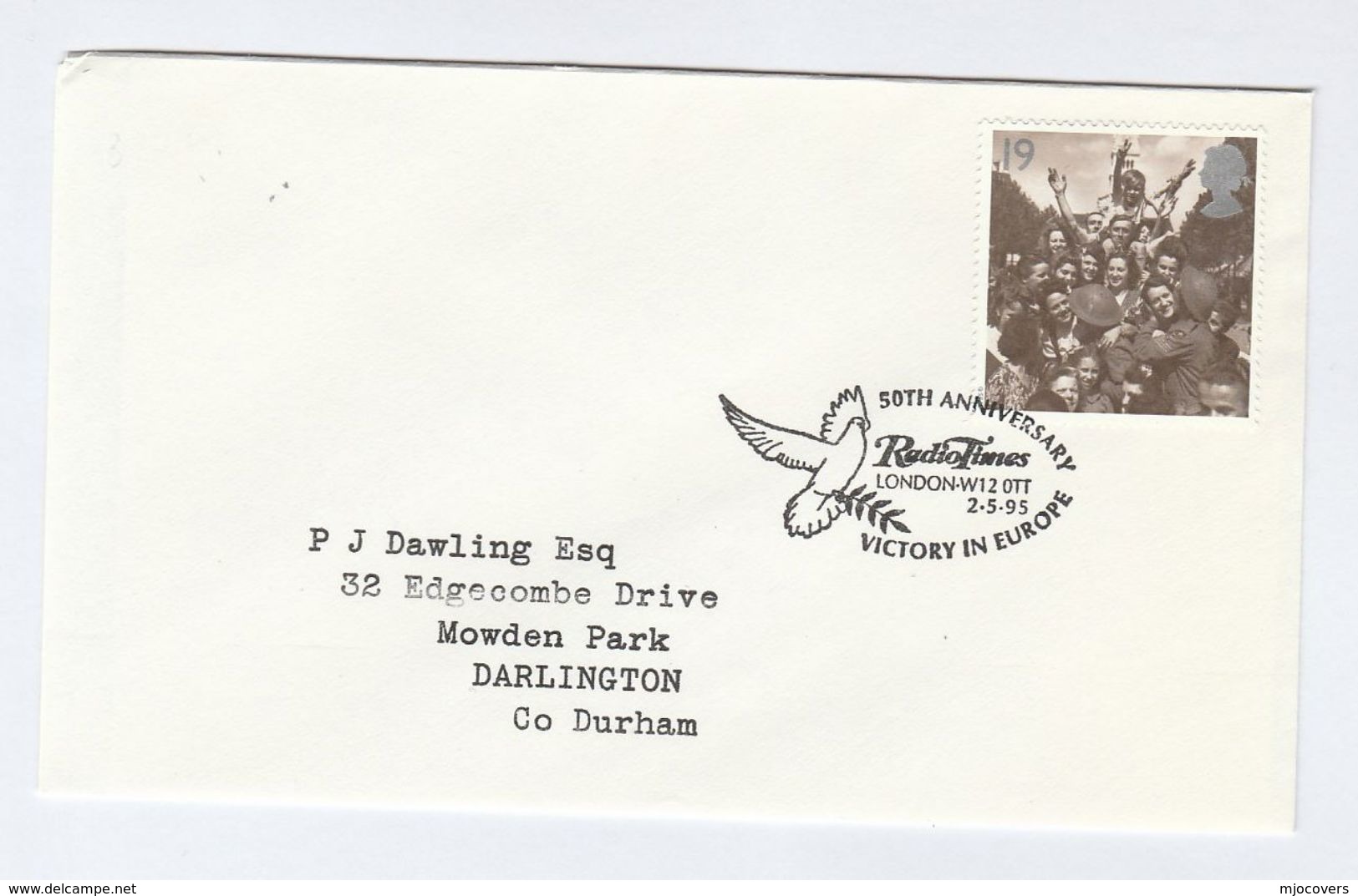 1995 VE DAY  EVENT COVER Pmk  RADIO TIMES, GB FDC Stamps Wwii Dove Bird Birds - WW2