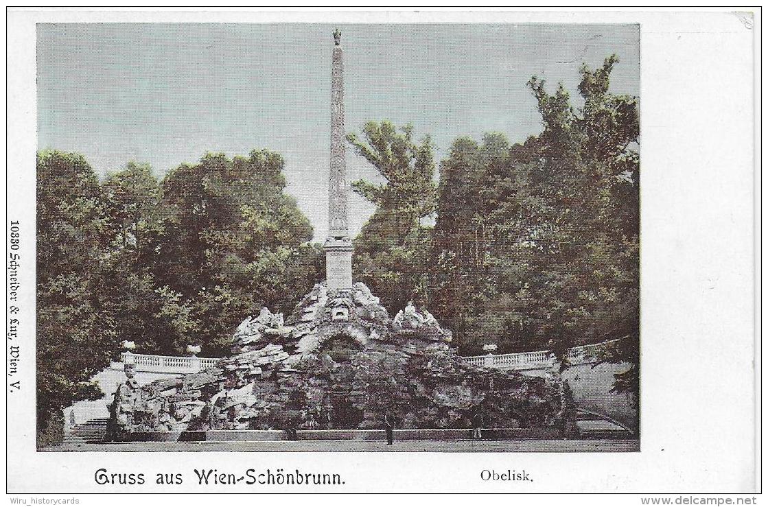 AK 0772  Wien ( Schönbrunn ) - Obelisk / Verlag Schneider &amp; Lux Ca. Um 1900 - Schloss Schönbrunn