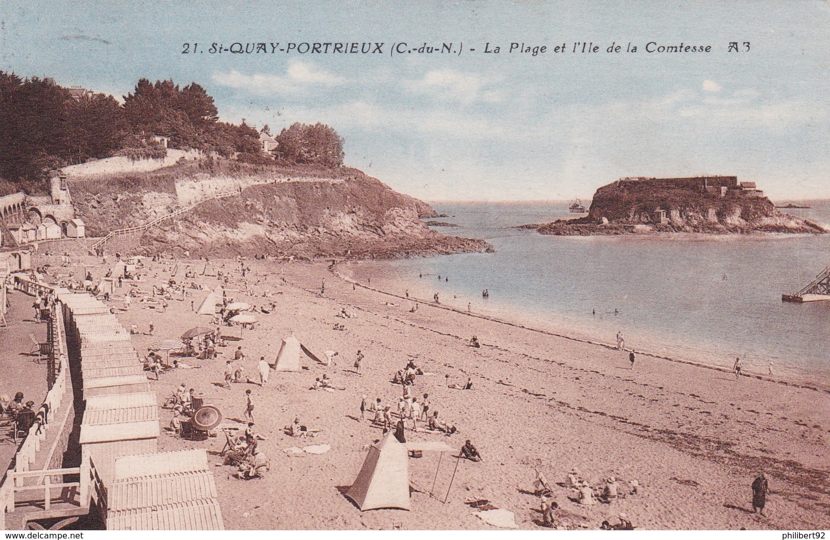 Saint-Quay-Portrieux La Plage Et L'île De La Comtesse - Saint-Quay-Portrieux