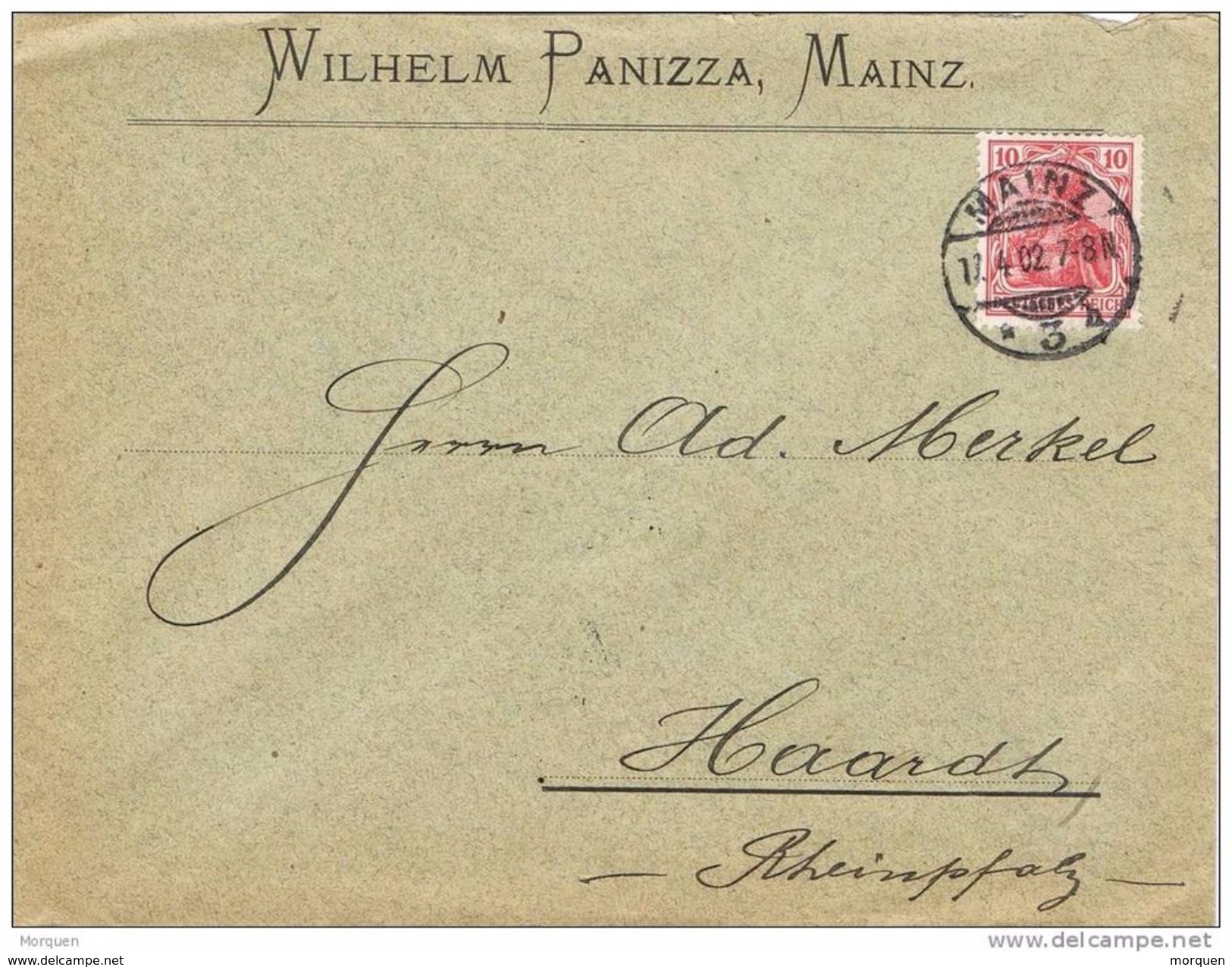 25921. Carta Comercial MAINZ (Alemania Imperio) 1902 A Rheinpfalz - Cartas & Documentos