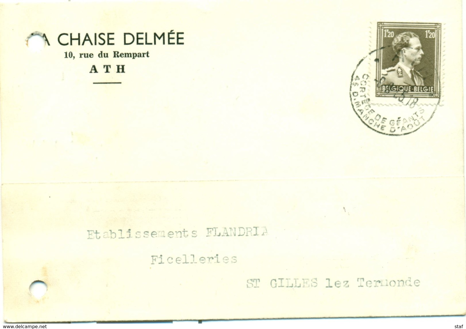 La Chaise Delmée, Rue Du Rempart, 10 à Ath - 1950 - ...