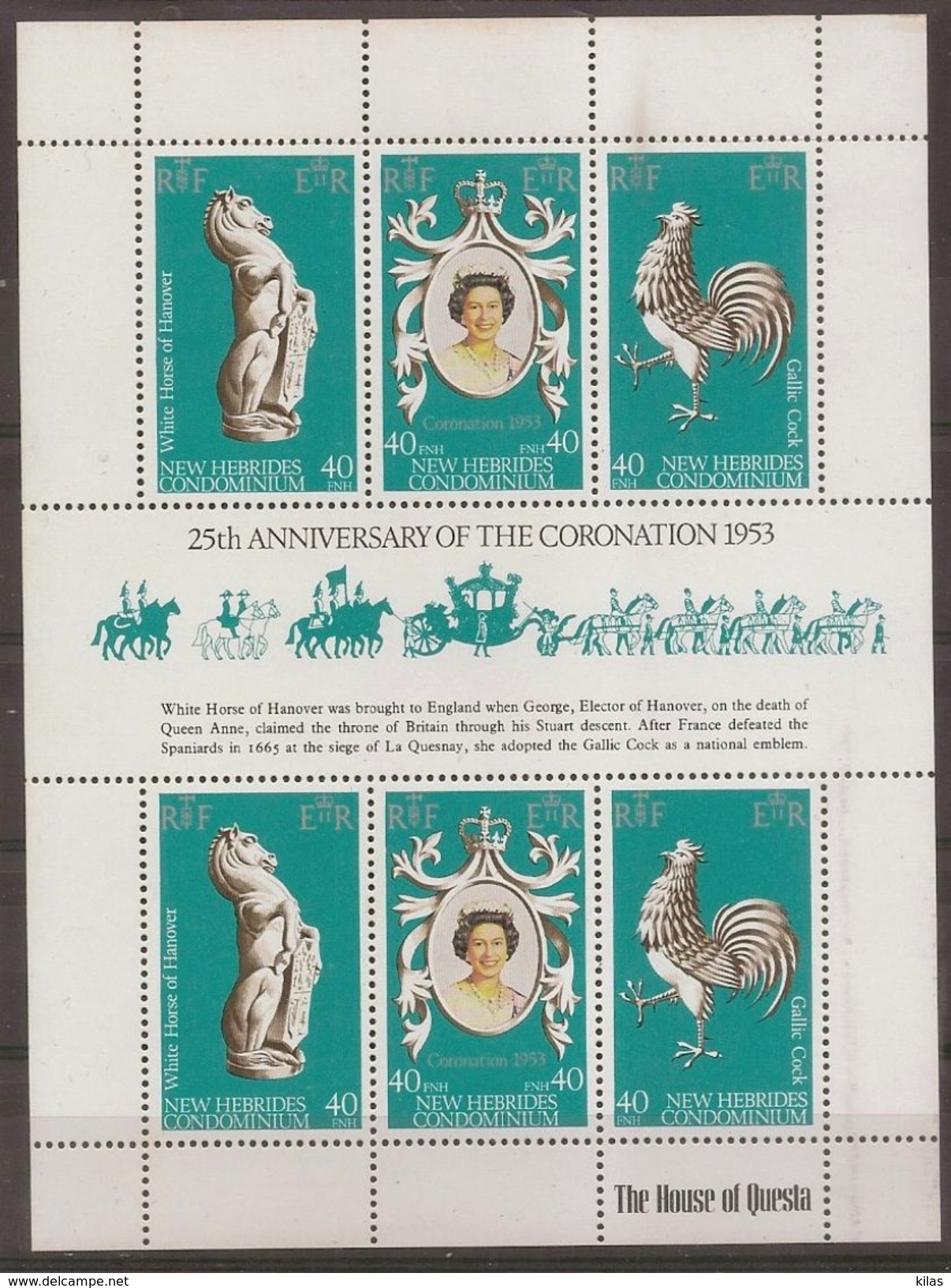 NOUVELLES HEBRIDES 1978 Silver Coronation MNH - Blocks & Sheetlets