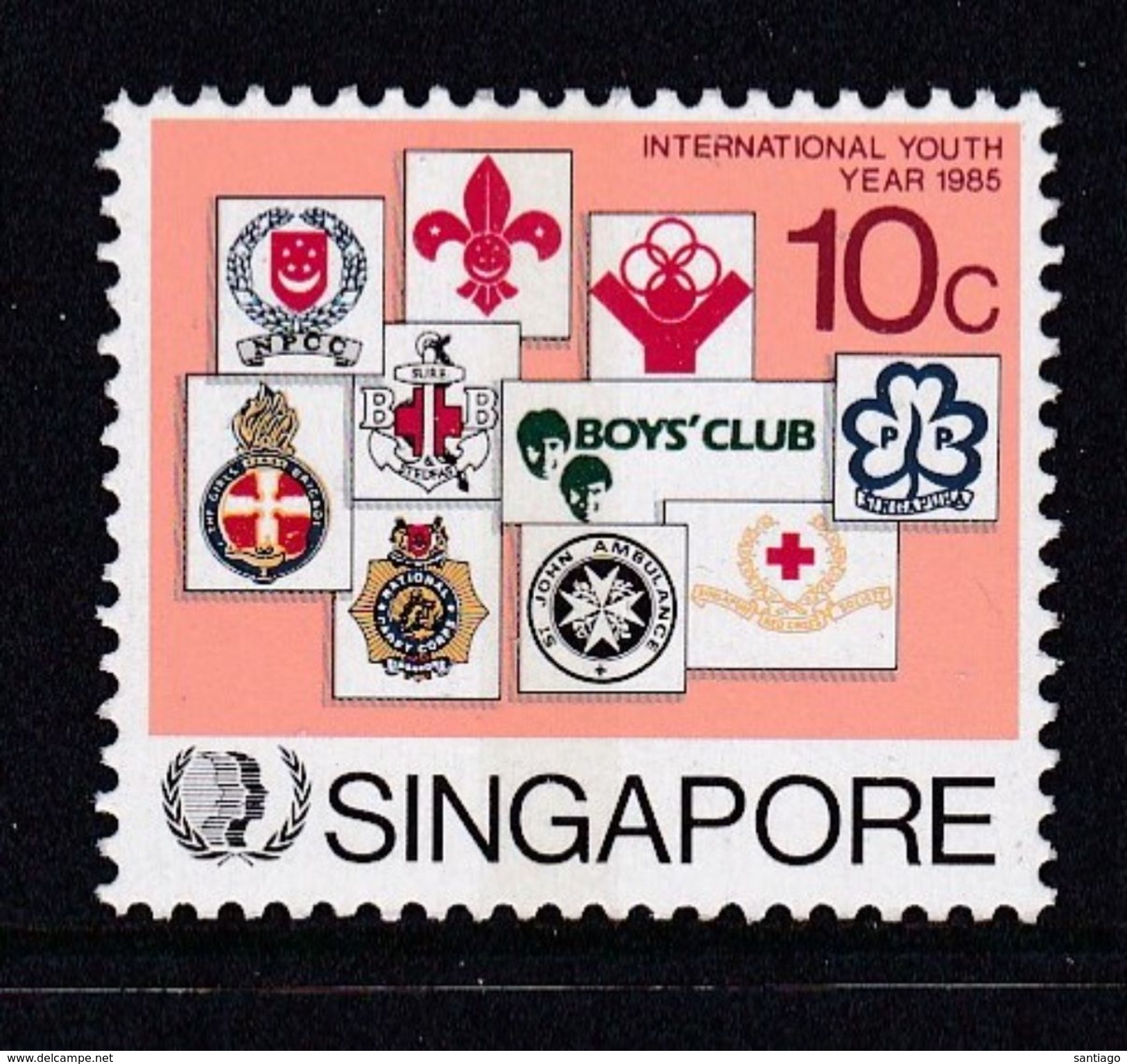 Padvinders & Scoutisme  : 209 - 210 / 402 - 405 ( 75 Jaar Scouts ) / 475 - 478 ( 75 Jaar Meisjesgidsen ) / Nr 479 - Singapour (1959-...)