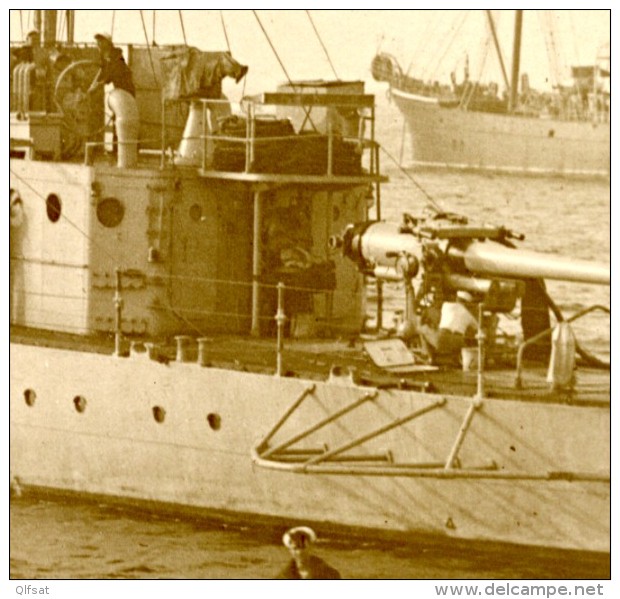 The Tyrian Luxury British Cable Ship USS Brooke Destroyer Navire Cablier Marine Old Photo 1920's - Bateaux