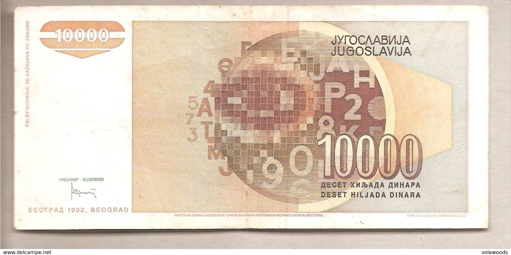Jugoslavia - Banconota Circolata Da 10.000 Dinari P-116a - 1992 #19 - Yugoslavia