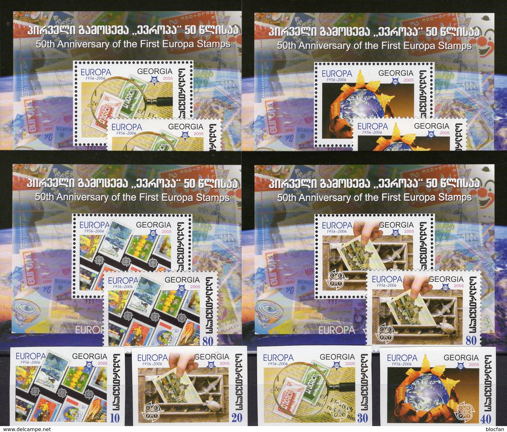 50 Jahre EUROPA Georgie 507/0,511/4+Blocks 35-38 ** 24€ Stamps D241,F1104 CEPT S/s Philatelic UPU Sheets Bf GEORGIA - Georgien