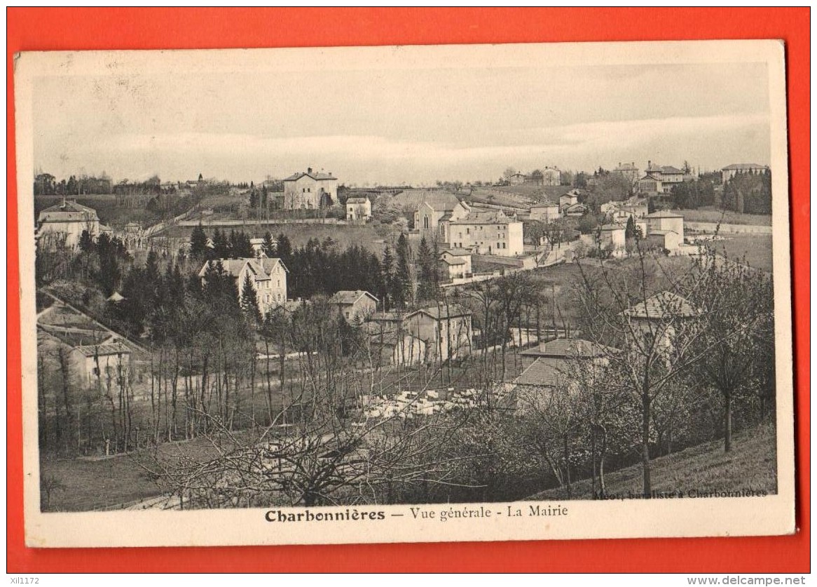 NER-28  Charbonnières-les-Bains  Vue Générale Et La Mairie. Circulé 1910 - Charbonniere Les Bains