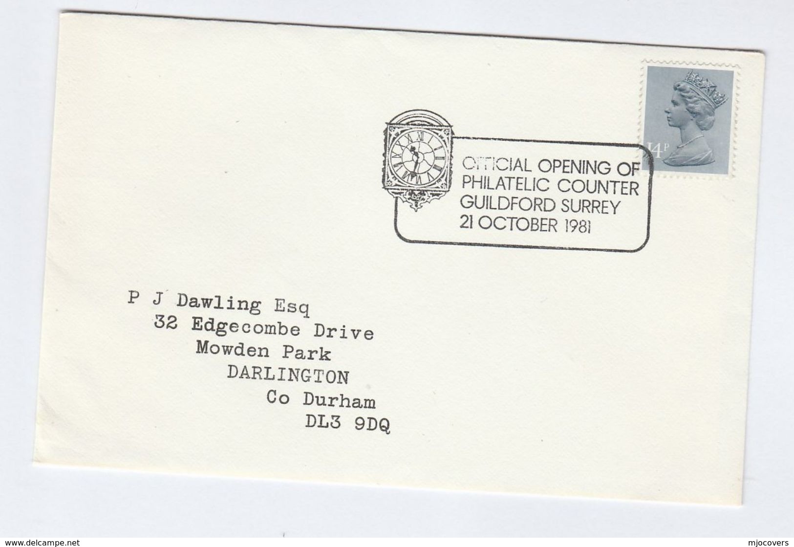 1981 GUILDFORD CLOCK At PHILATELIC COUNTER OPENING EVENT COVER Pmk Gb Stamps - Philatelic Exhibitions