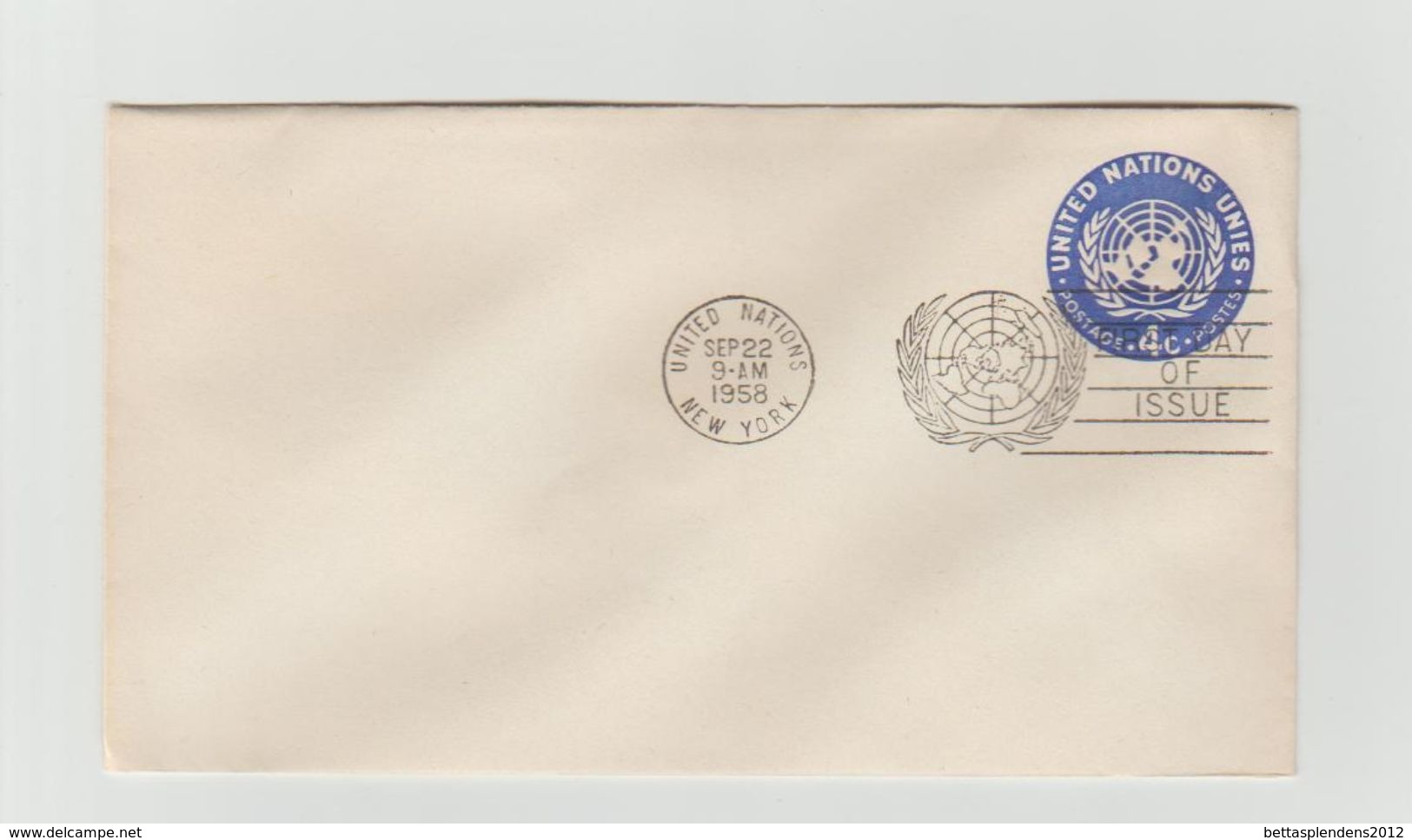 USA FDC 1958 - Entier Postal - UNITED NATIONS / NATIONS UNIES - 1941-60