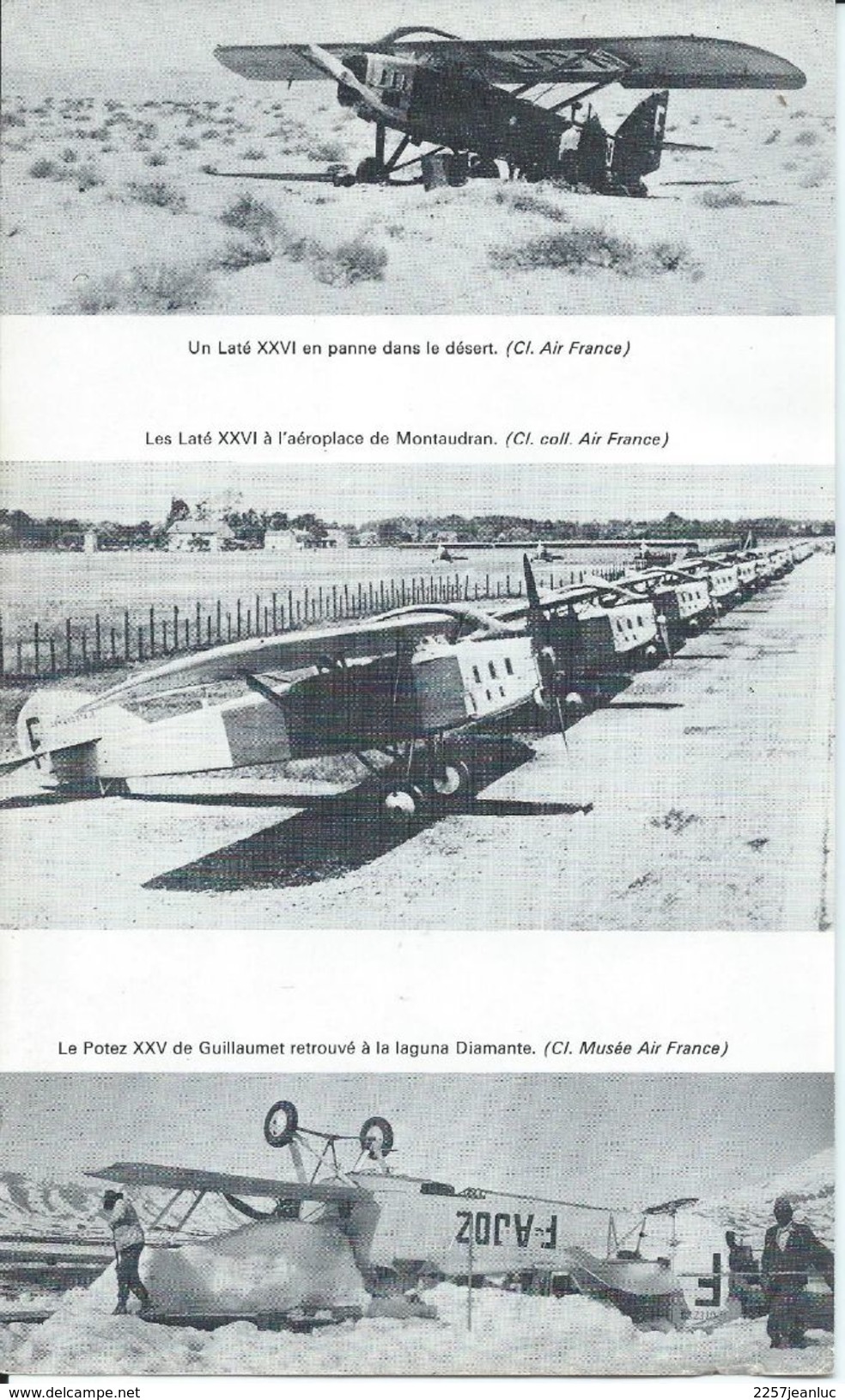 Lot n: 18 photos  sur 4  fiches  des pionniers de  l'Aéropostale