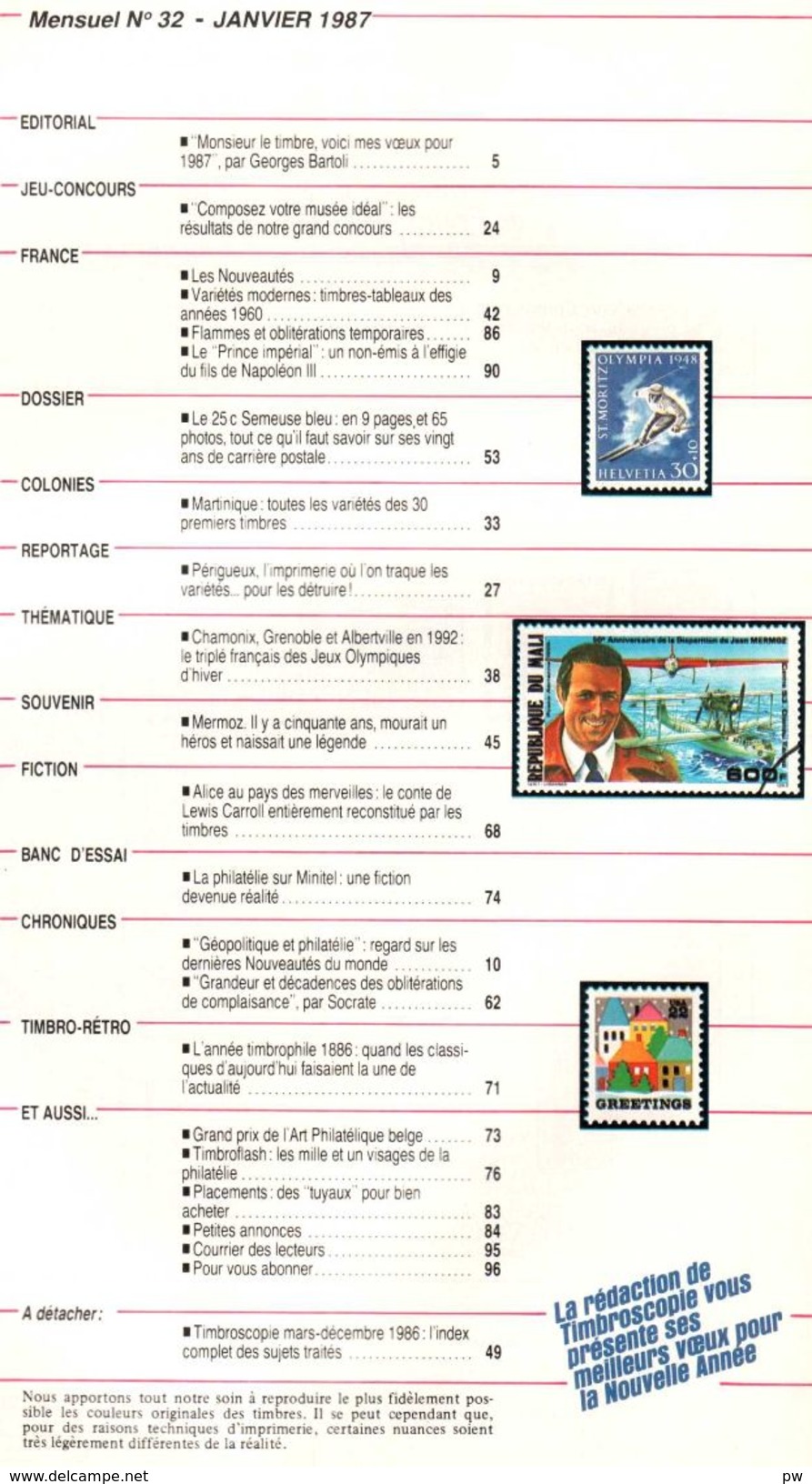 REVUE TIMBROSCOPIE N° 32 De Janvier 1987 - Français (àpd. 1941)