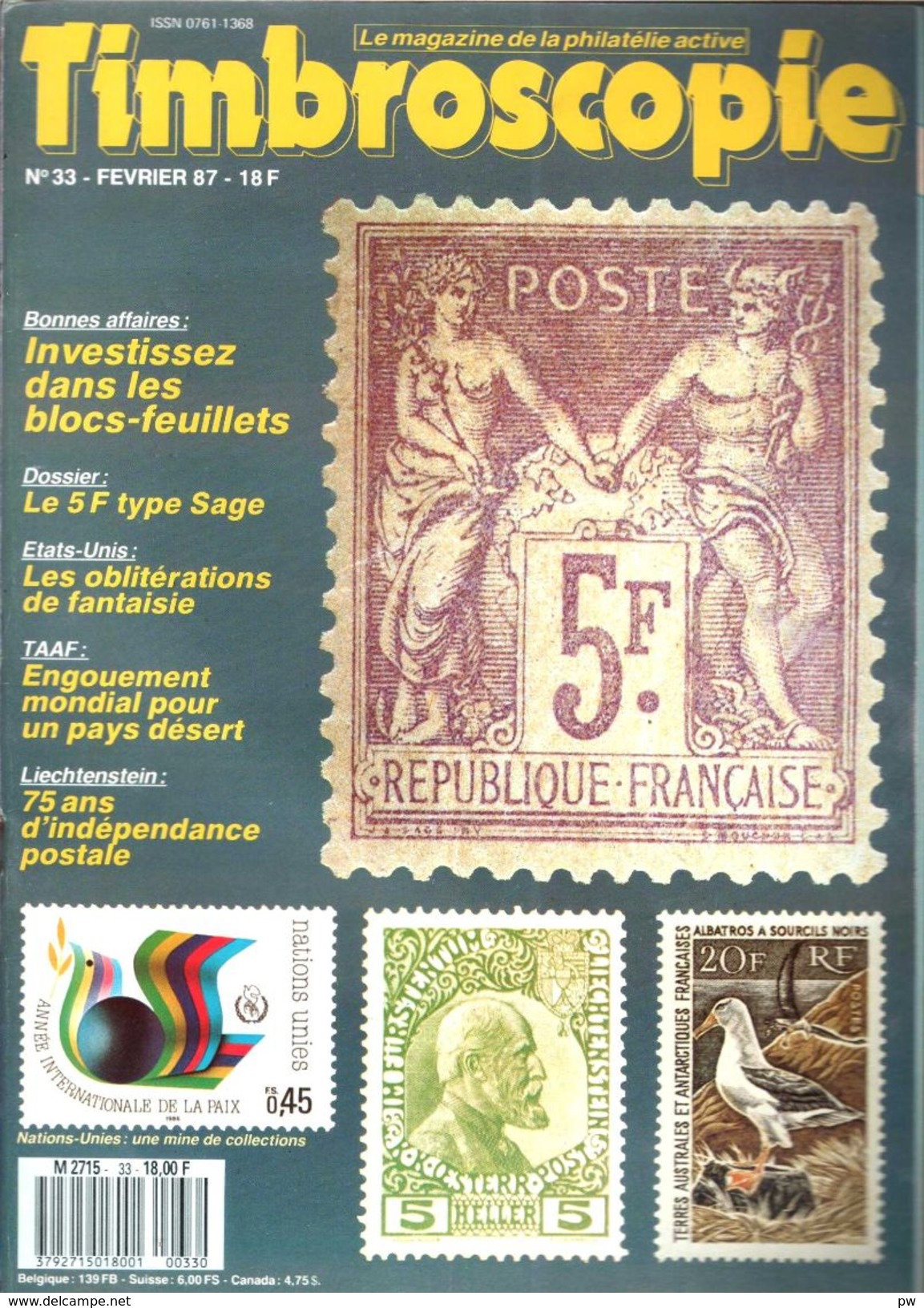 REVUE TIMBROSCOPIE N° 33 De Février 1987 - Français (àpd. 1941)