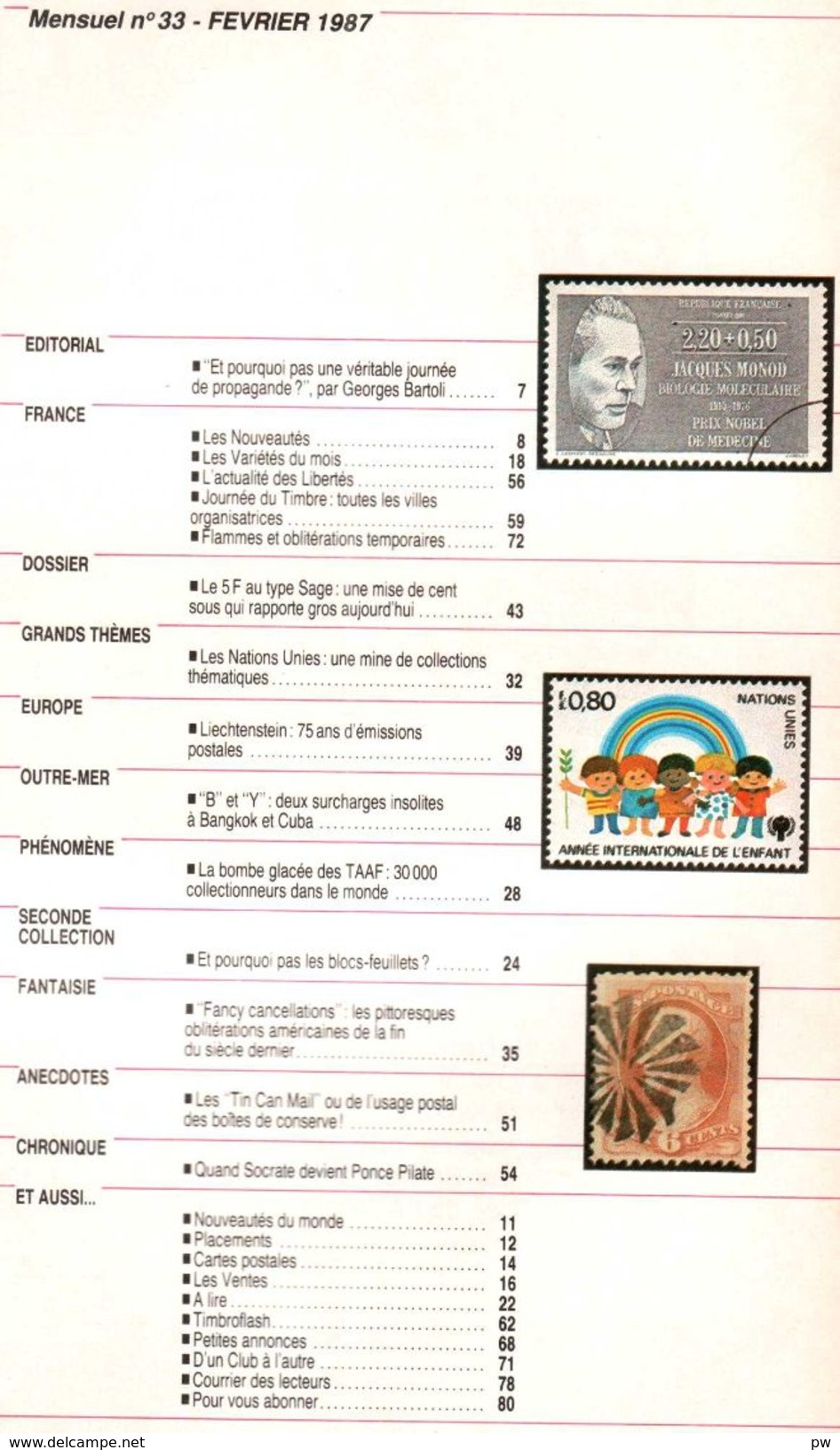 REVUE TIMBROSCOPIE N° 33 De Février 1987 - Français (àpd. 1941)