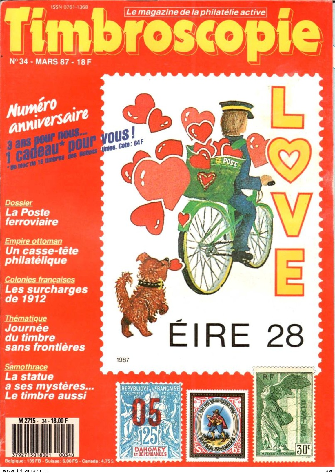 REVUE TIMBROSCOPIE N° 34 De Mars 1987 - French (from 1941)