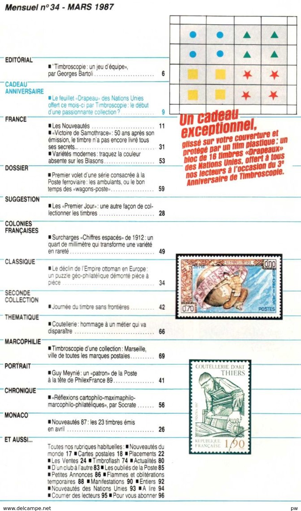 REVUE TIMBROSCOPIE N° 34 De Mars 1987 - Français (àpd. 1941)