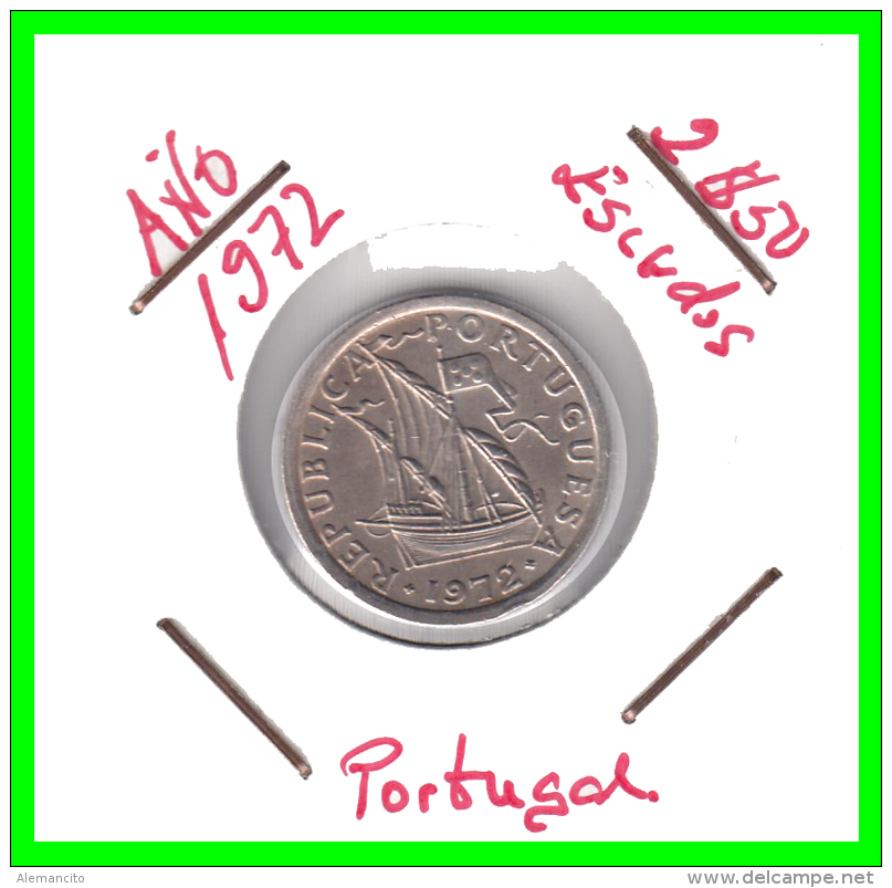 PORTUGAL/MONEDA RÉPUBLICA &gt; 2.5 ESCUDOS AÑO 1972 - Portugal