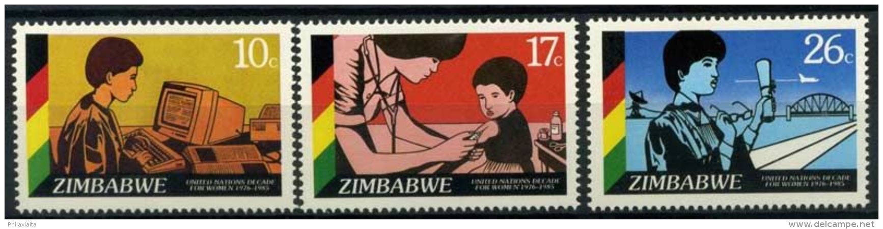 Zimbabwe 1985 Mi. 355-337 Nuovo ** 100% Nazioni Unite - Zimbabwe (1980-...)