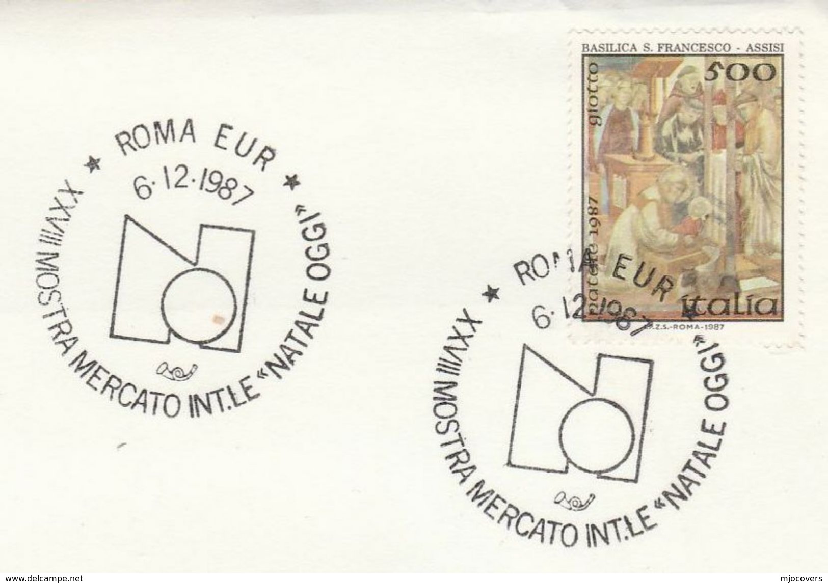 1987 ITALY Rome CHRISTMAS MARKET EVENT COVER Stamps - Christmas