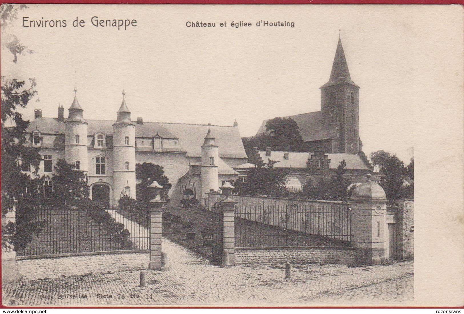 Environs De GENAPPE Château Et Eglise D'HOUTAING (En Très Bon Etat) - Genappe
