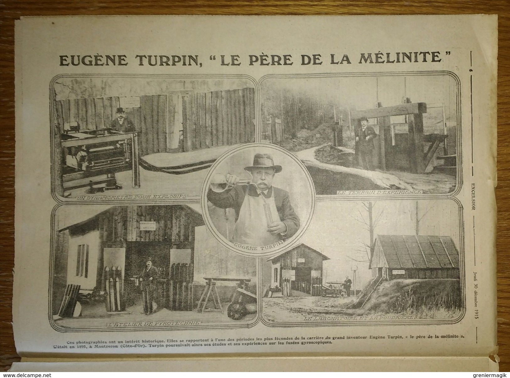 Excelsior N°1871 Du 30/12/1915 Au Bord Des Abîmes - Eugène Turpin - Grèce - San Stefano - Sports Au Voisinage Du Front - Other & Unclassified